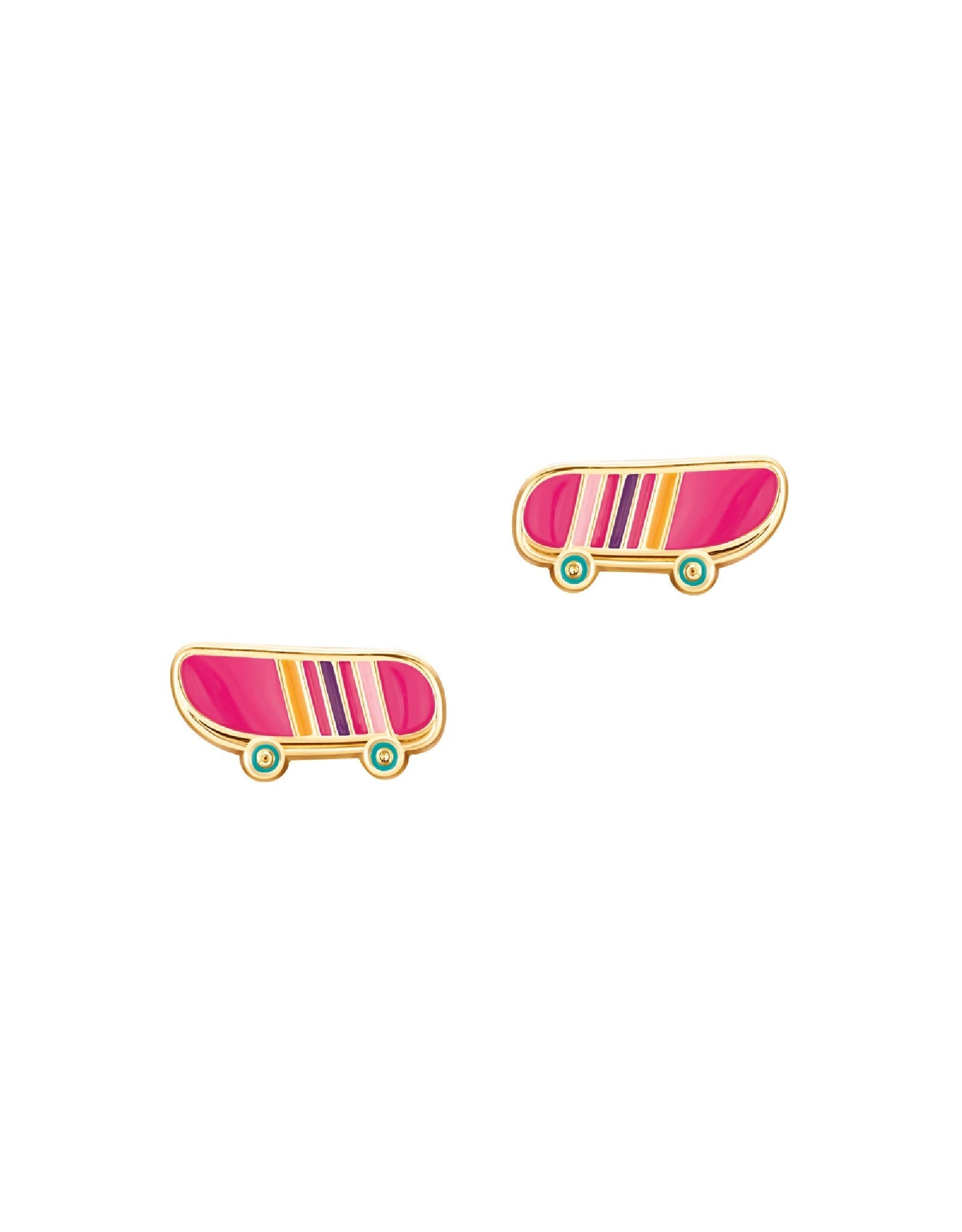 Enamel Stud Earrings - Skateboard - Girl Nation
