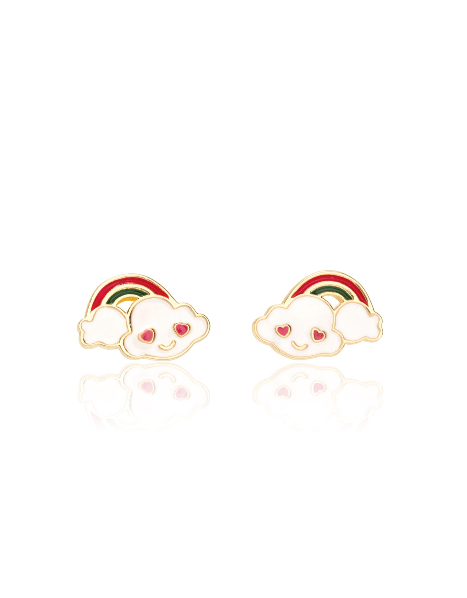 Enamel Studs Earrings - Cloud Loves Rainbow - Girl Nation