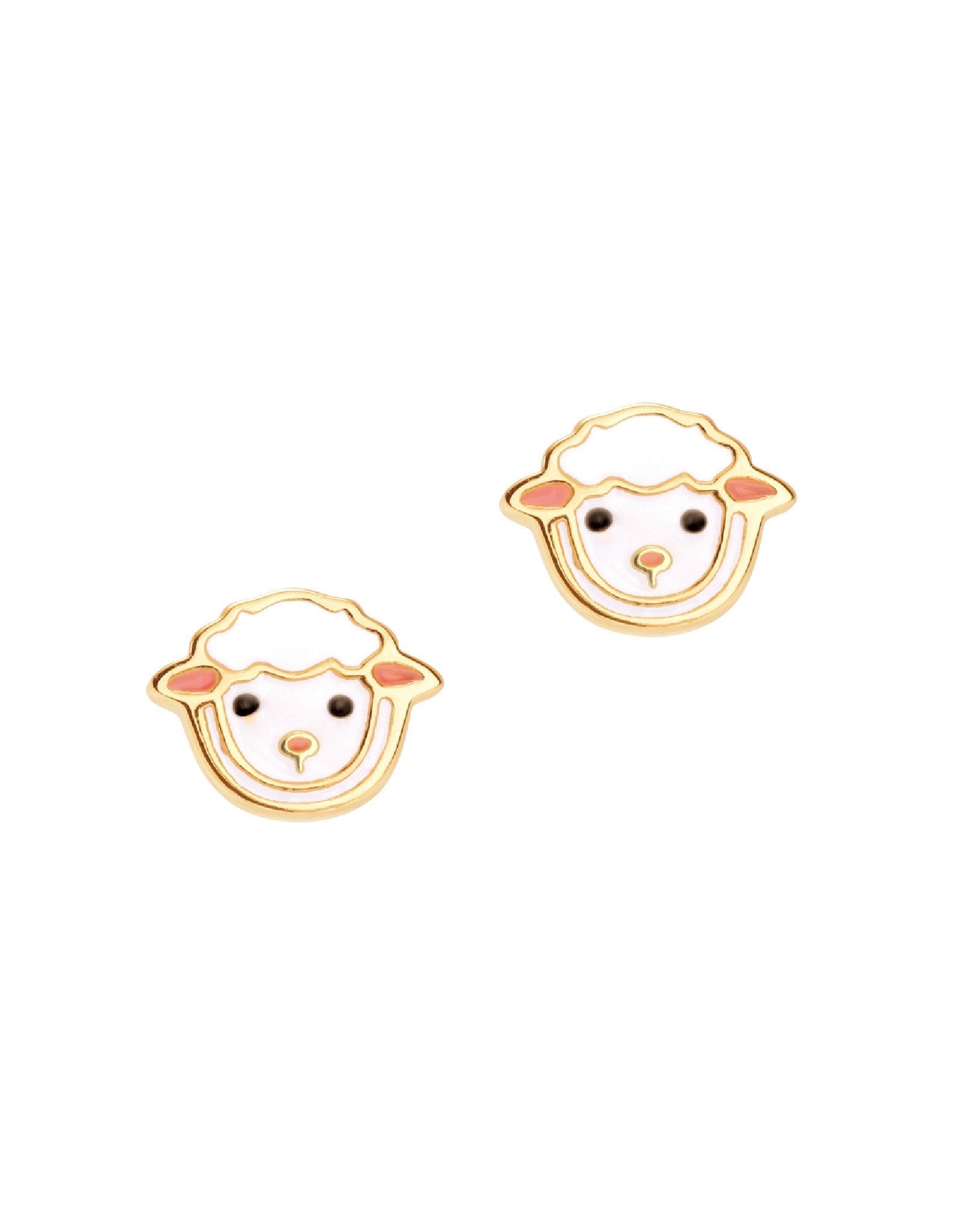 Enamel Stud Earrings - Lovely Lamb - Girl Nation