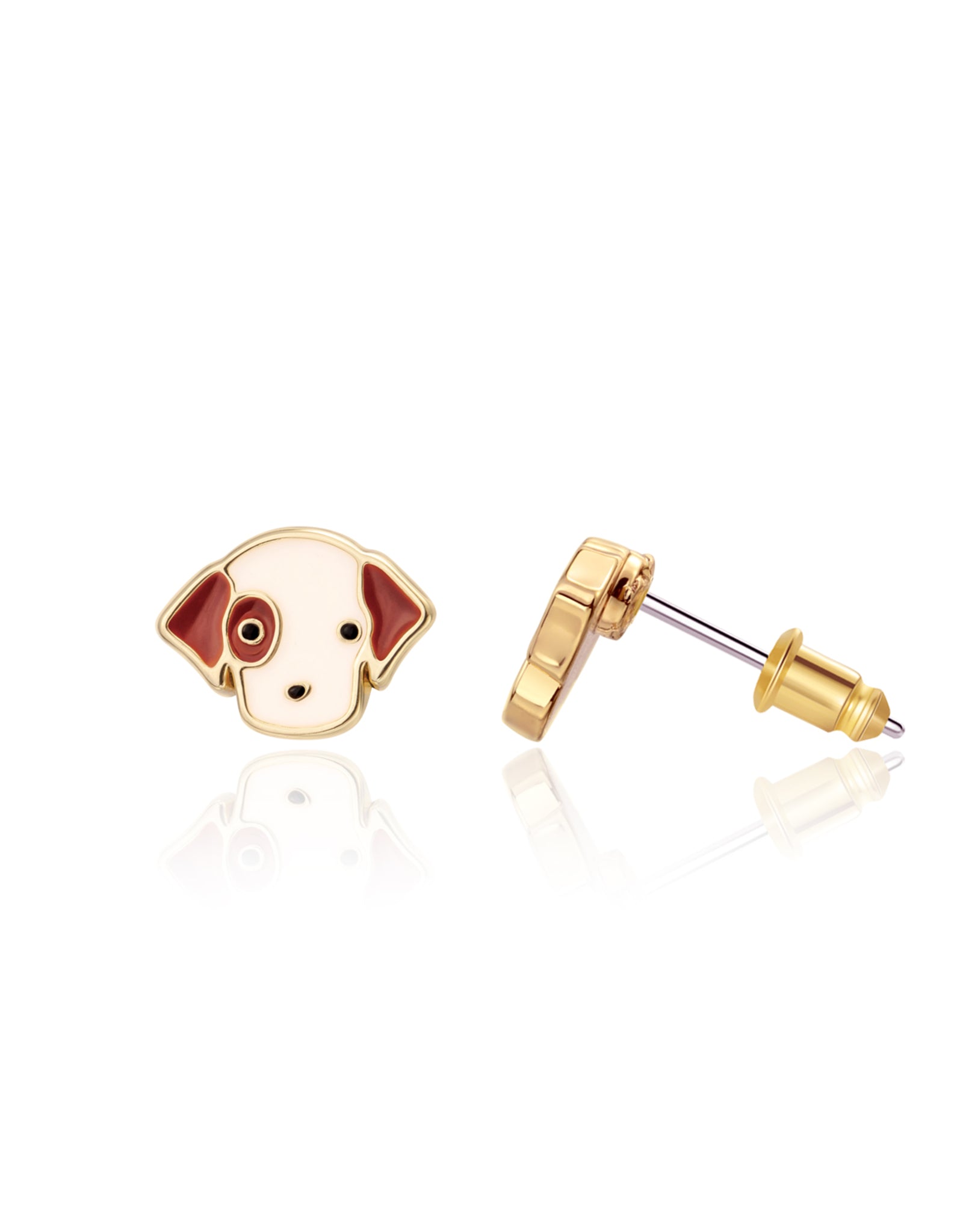 Enamel Stud Earrings - Perky Puppy - Girl Nation