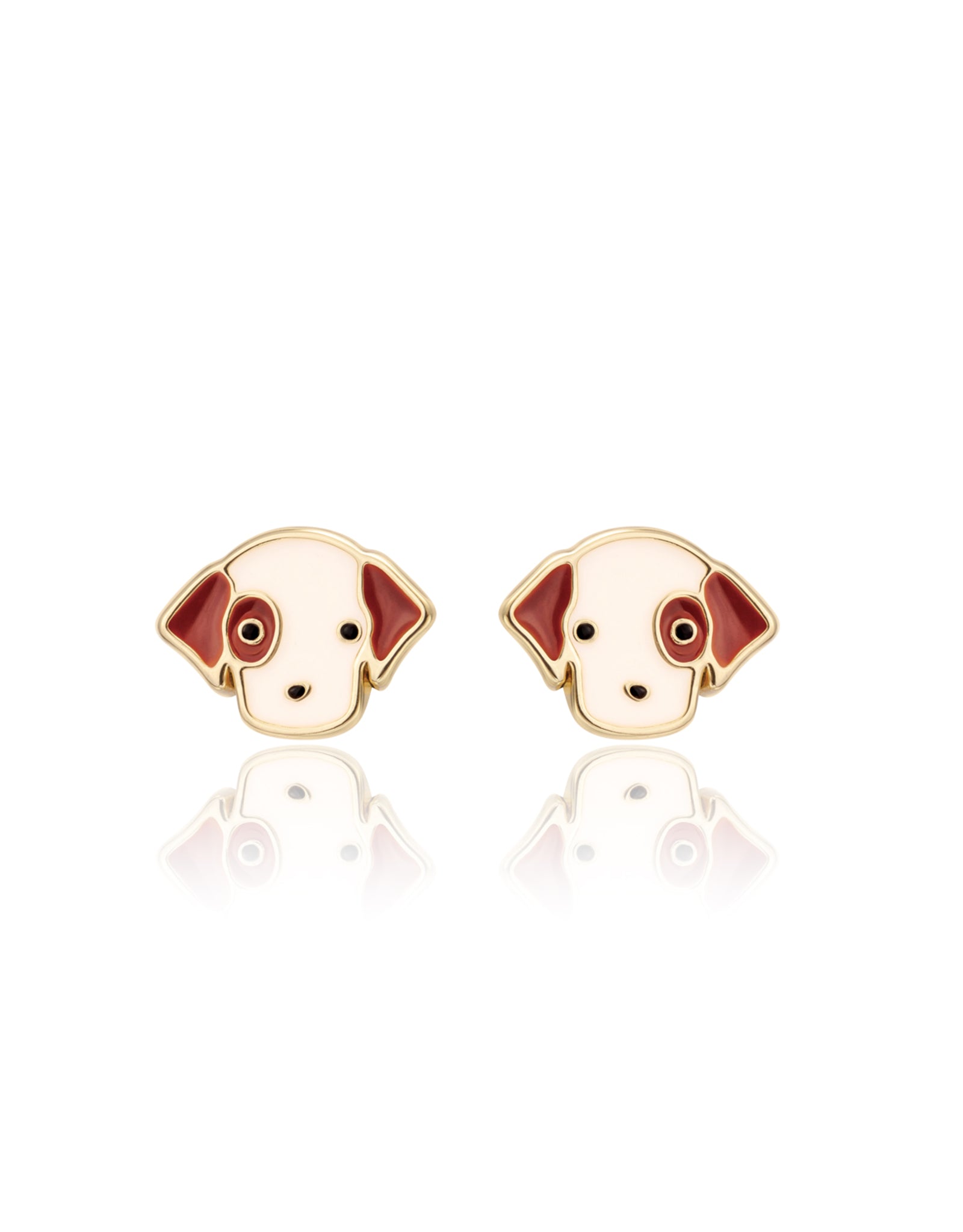 Enamel Stud Earrings - Perky Puppy - Girl Nation