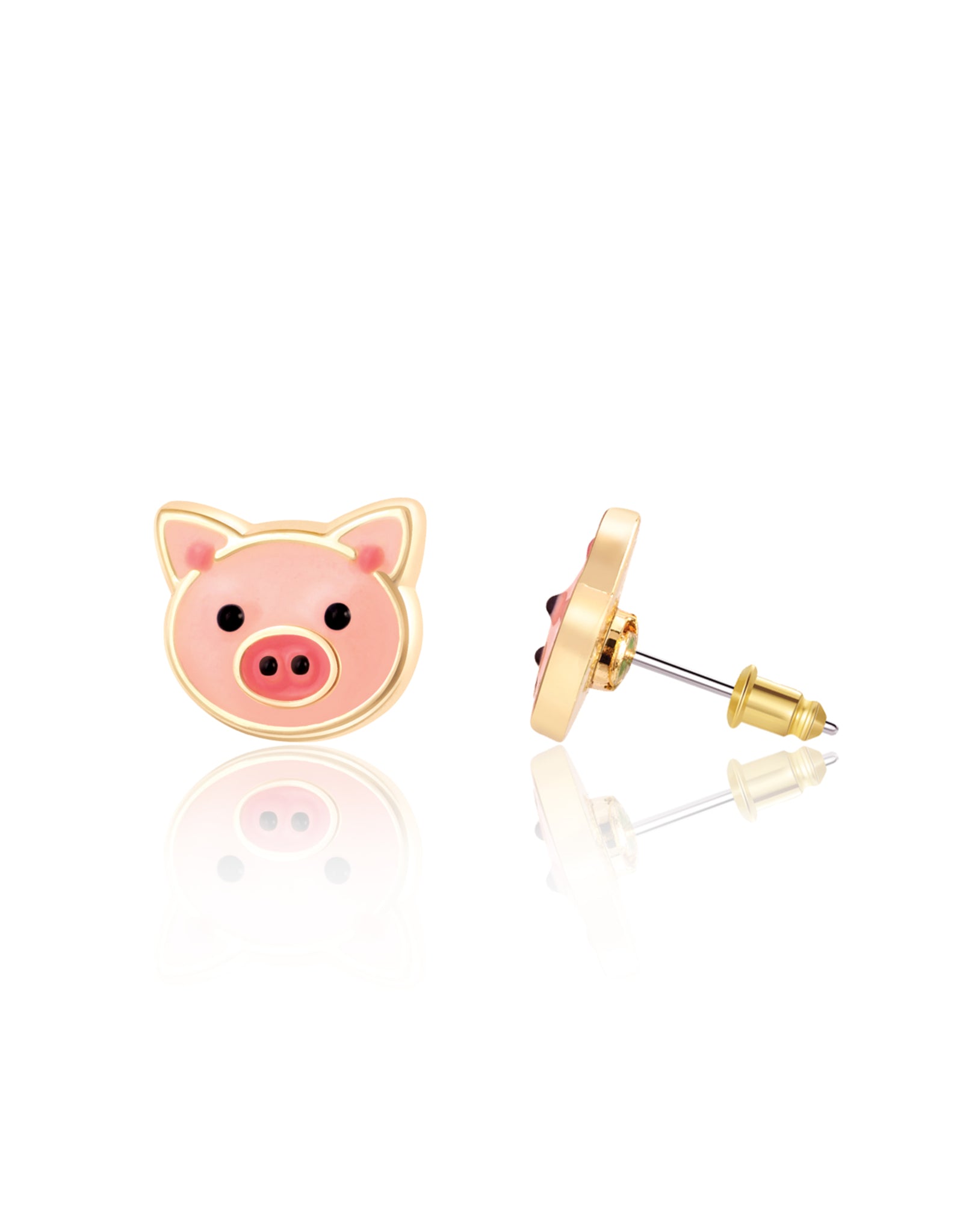 Enamel Stud Earrings - Precious Pig - Girl Nation