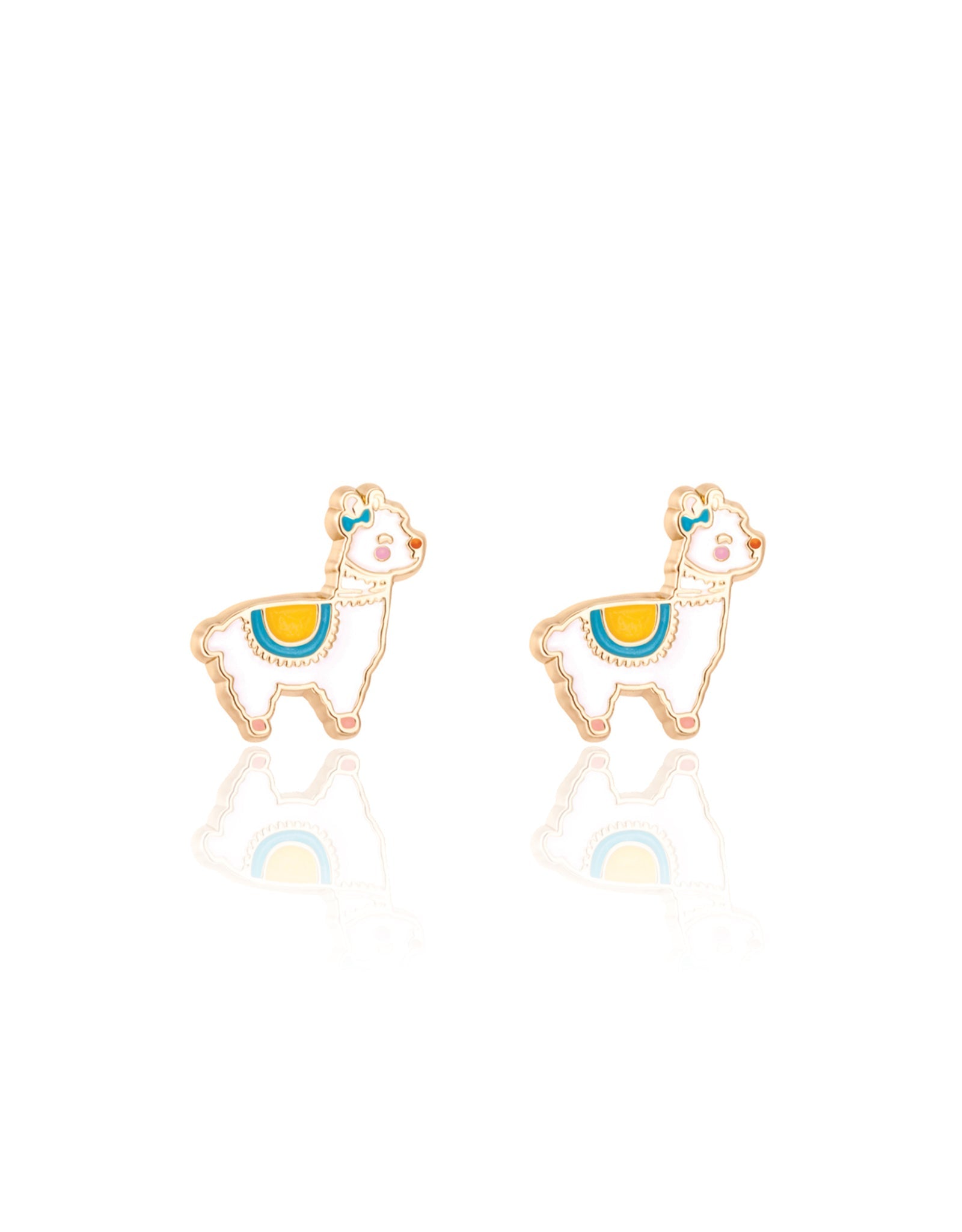 Enamel Stud Earrings - Glama Llama - Girl Nation
