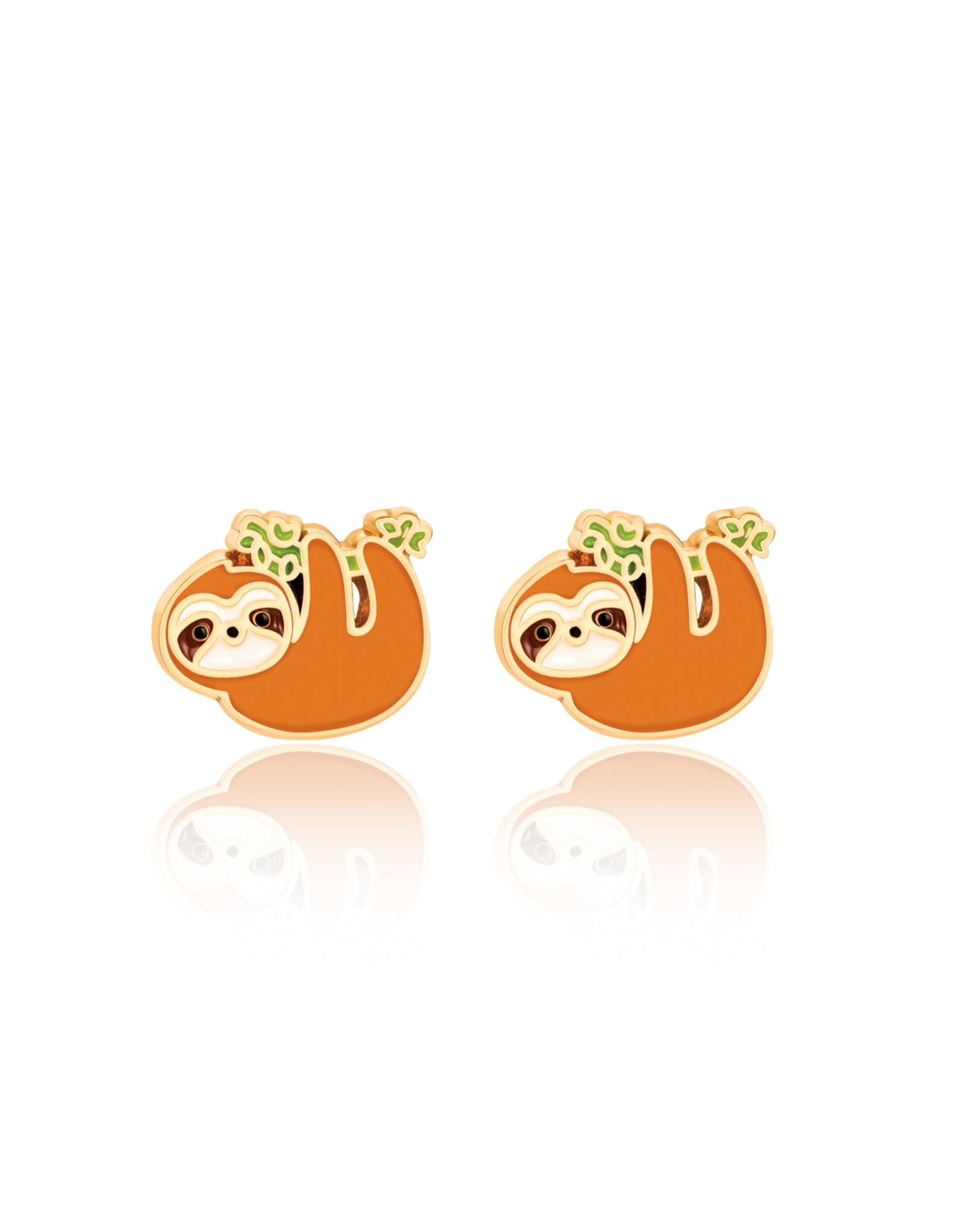 Enamel Stud Earrings - Sloth - Girl Nation
