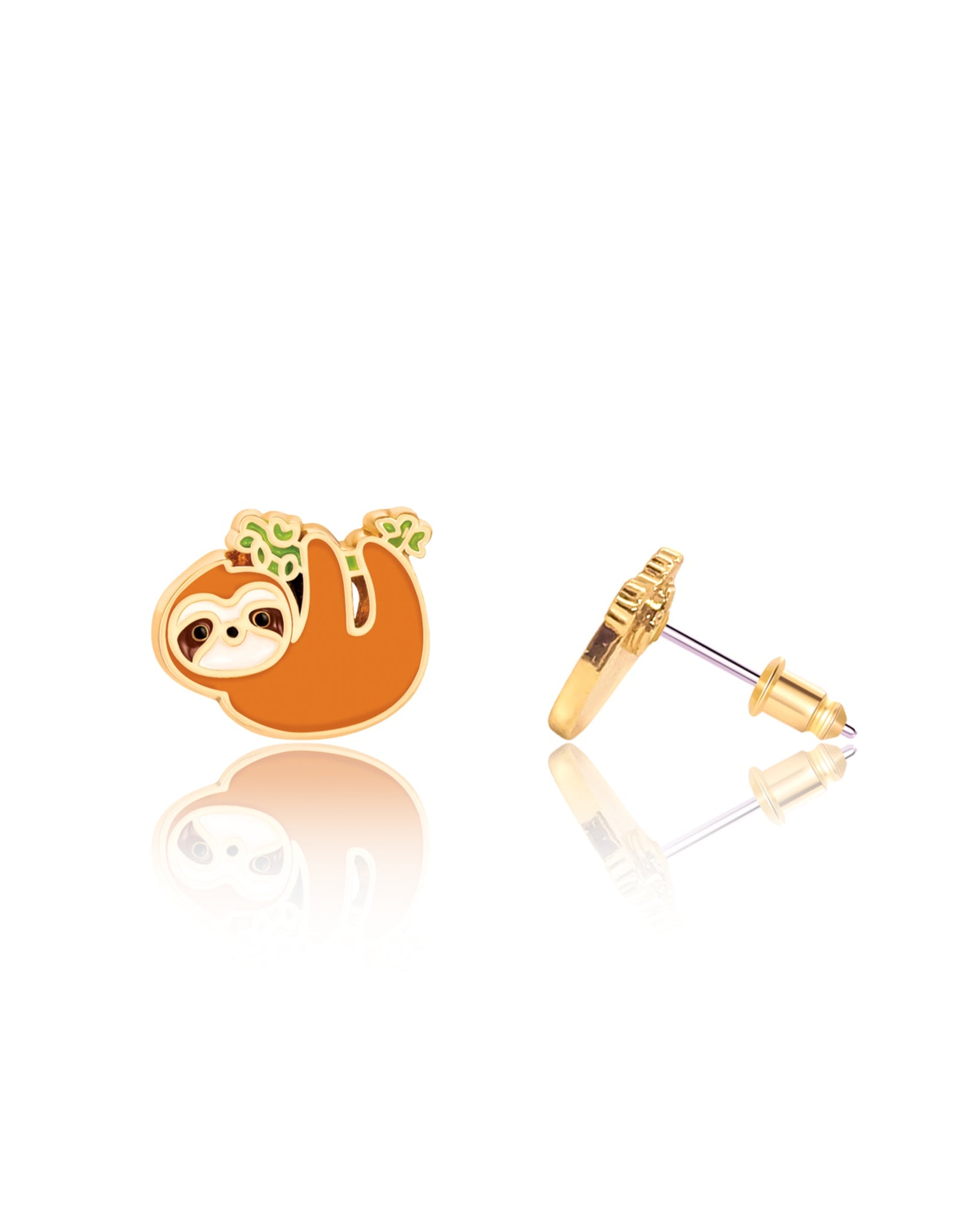 Enamel Stud Earrings - Sloth - Girl Nation