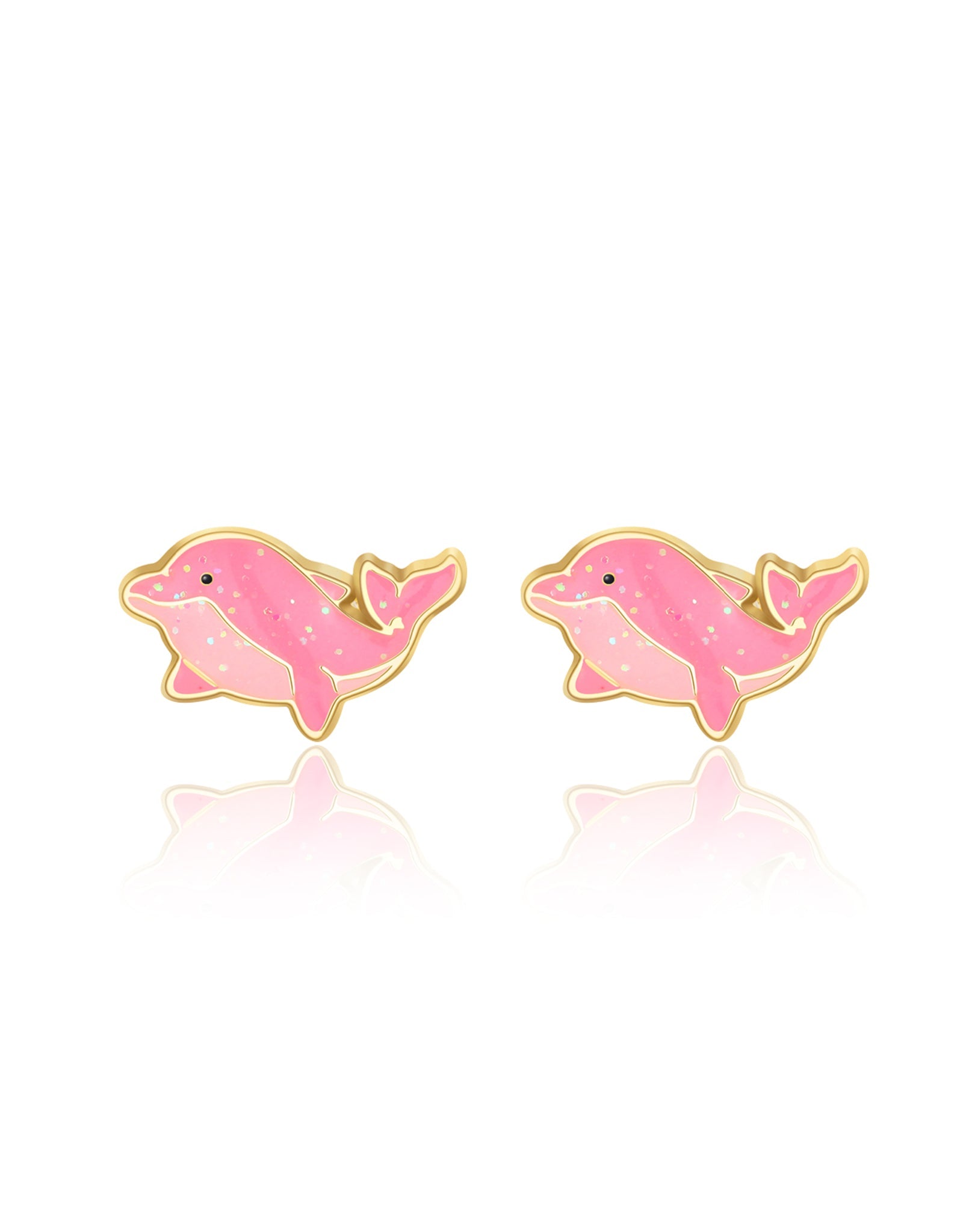 Enamel Stud Earrings - Dazzling Dolphin - Girl Nation