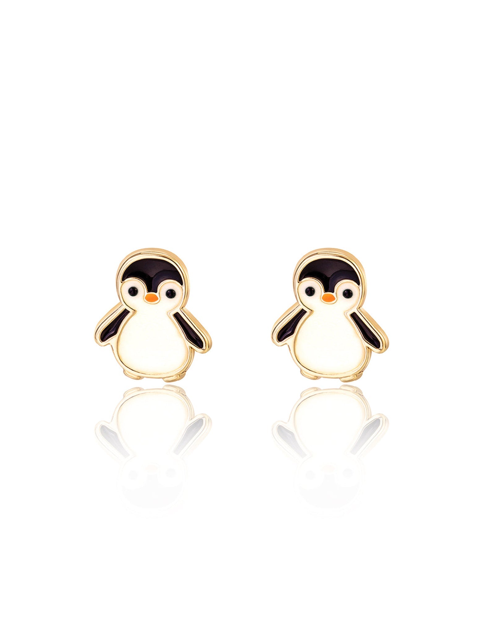 Enamel Stud Earrings - Penguin - Girl Nation