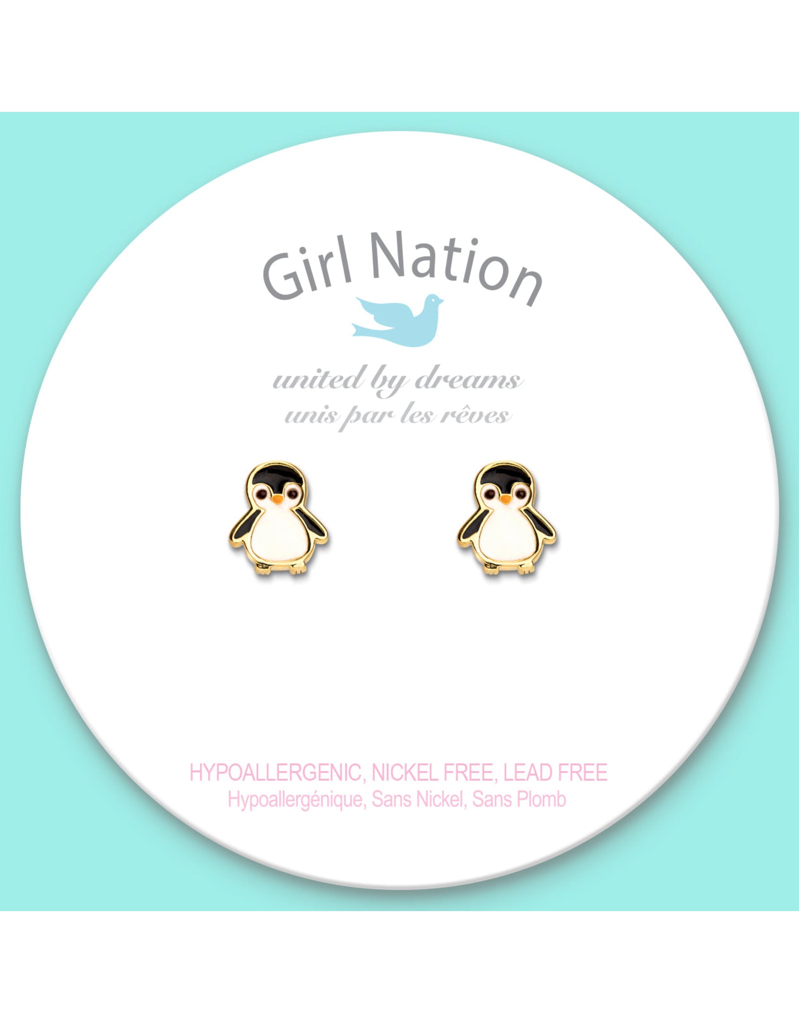 Enamel Stud Earrings - Penguin - Girl Nation