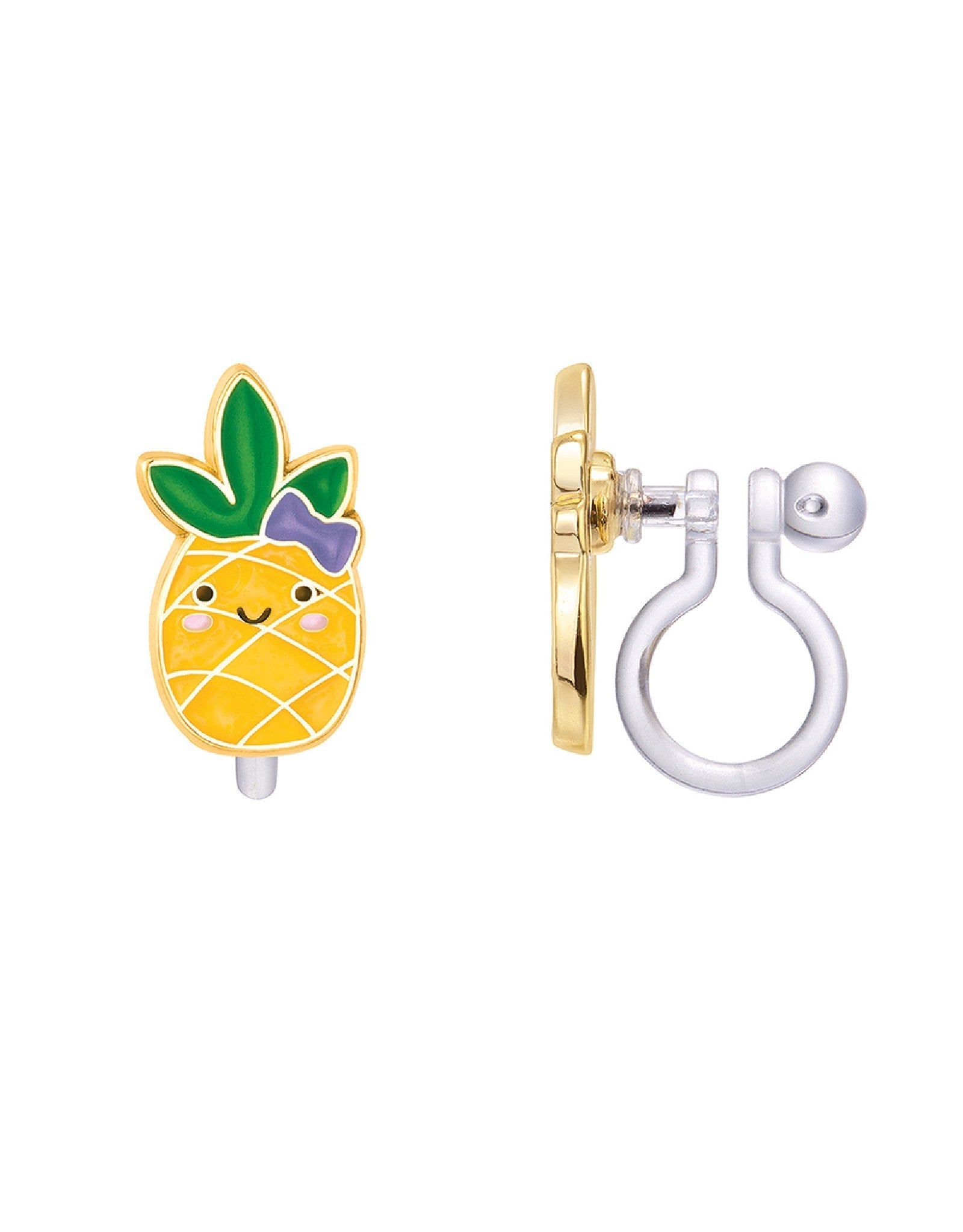 Enamel Clip-on Earrings - Pineapple - Girl Nation