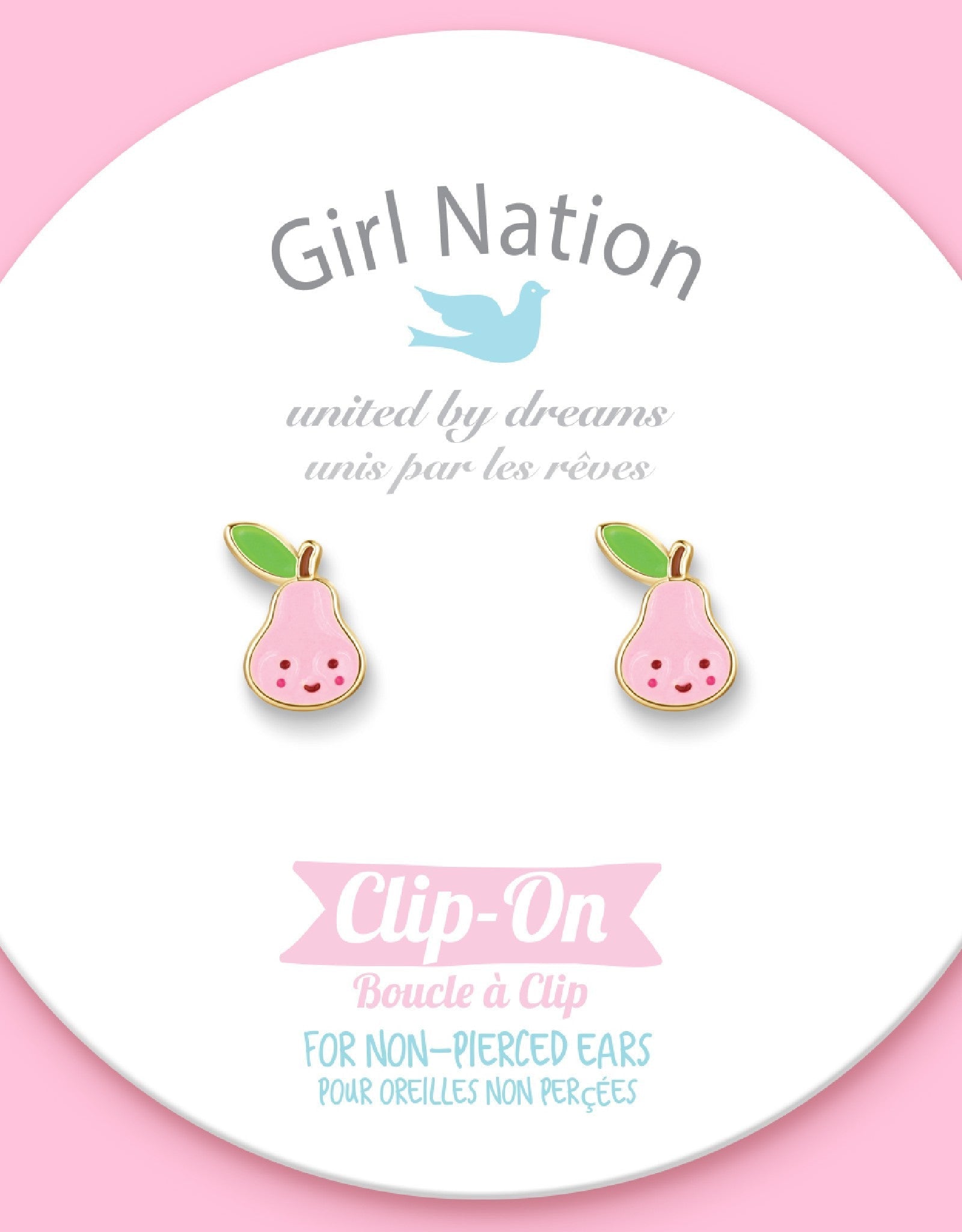 Enamel Clip-on Earrings - Pink Pear - Girl Nation
