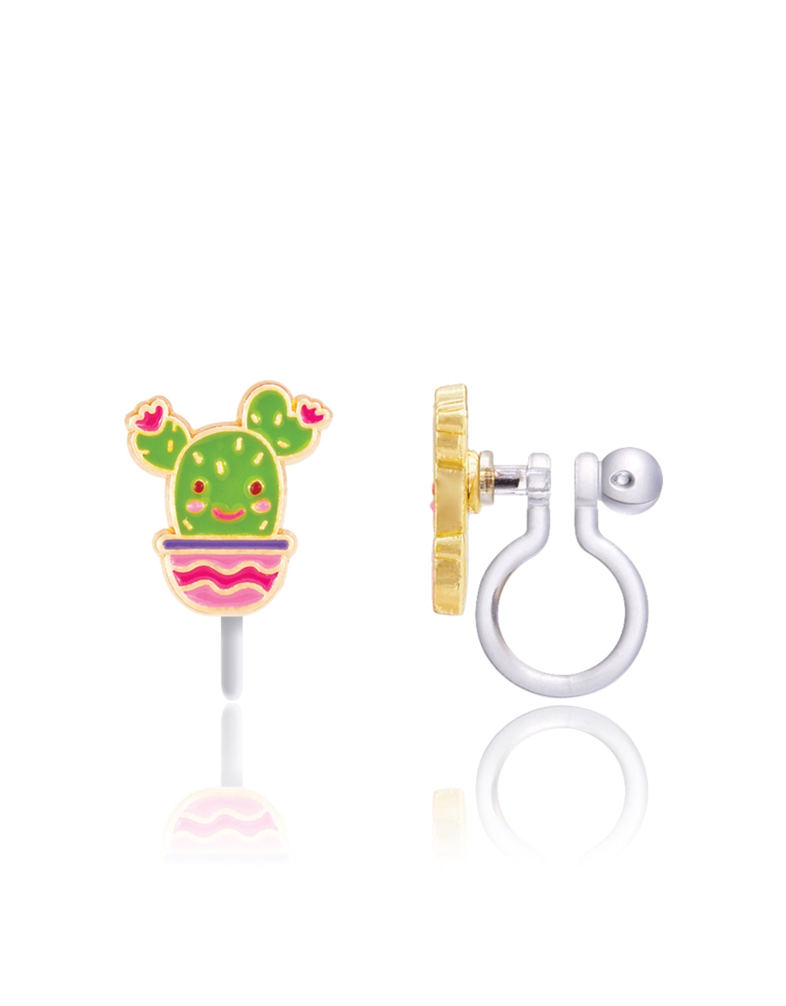 Enamel Clip-on Earrings - Cactus - Girl Nation