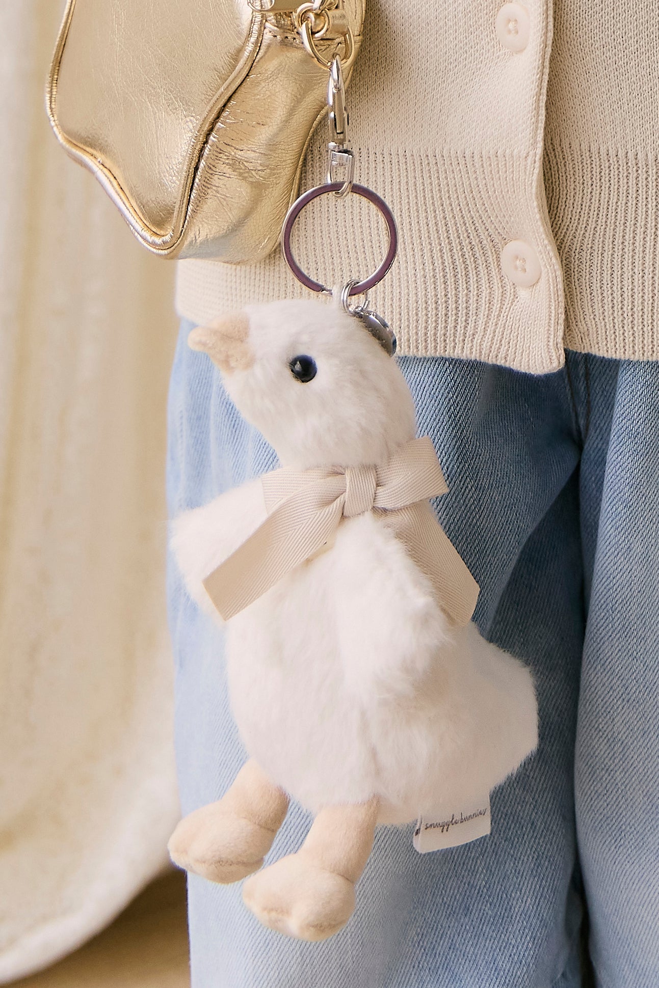 Keyring - Rose the Duck with Bow - Snuggle Bunnies