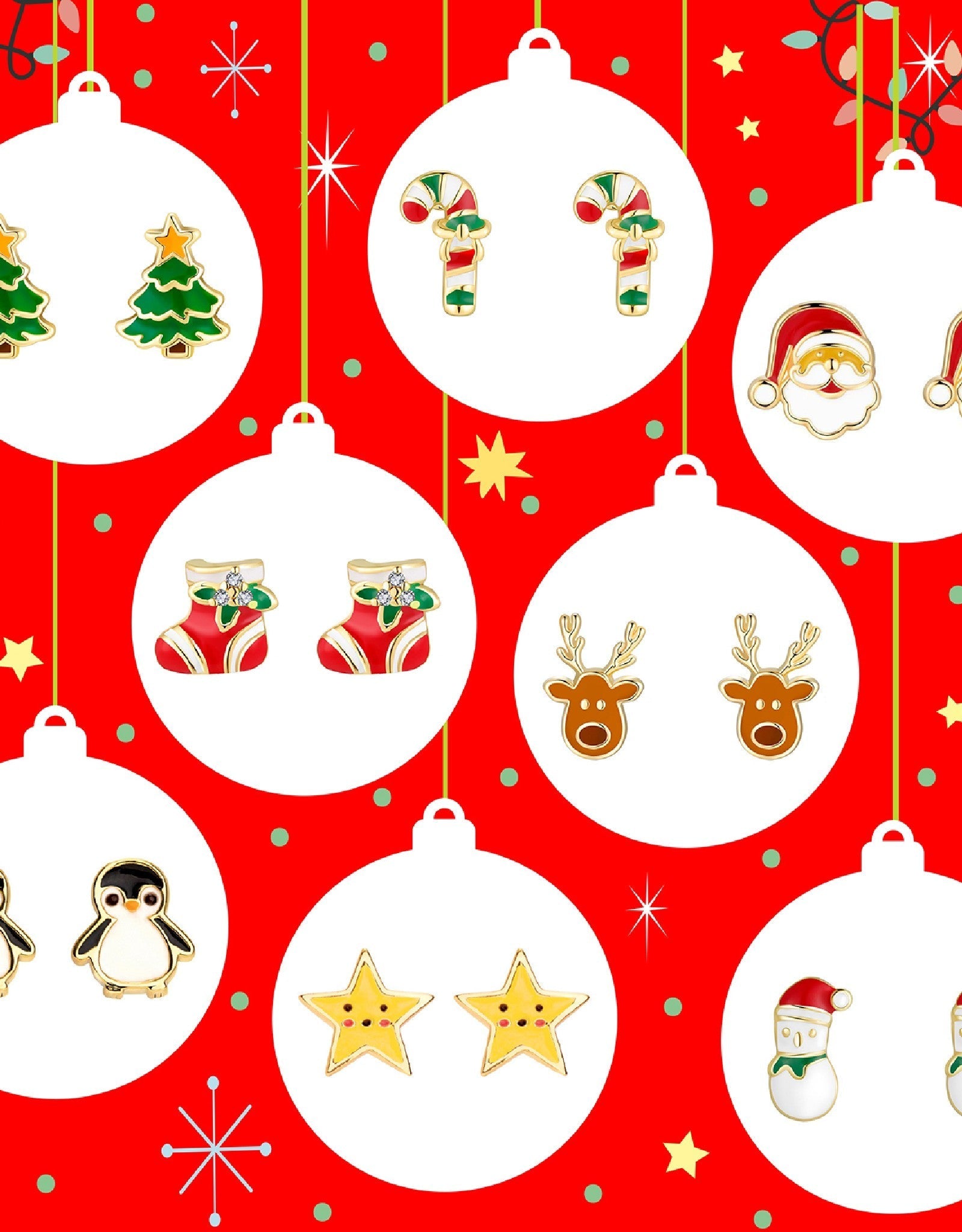 Boucles d'oreilles en émail - Sapin de Noël - Girl Nation