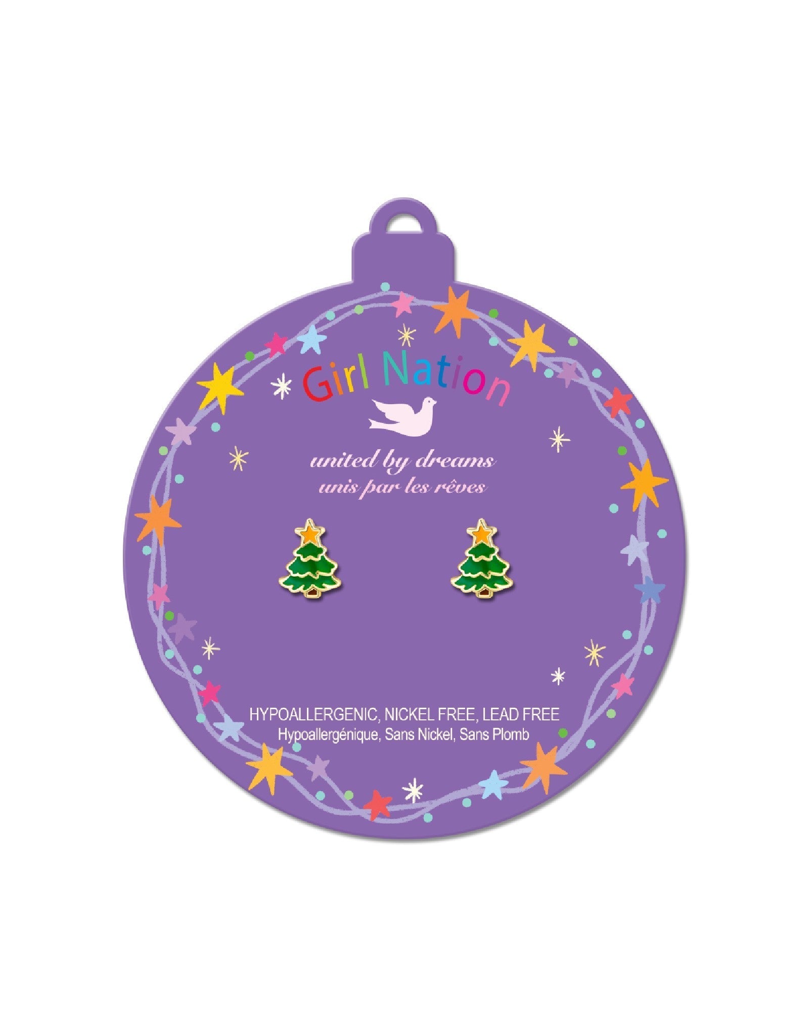 Boucles d'oreilles en émail - Sapin de Noël - Girl Nation