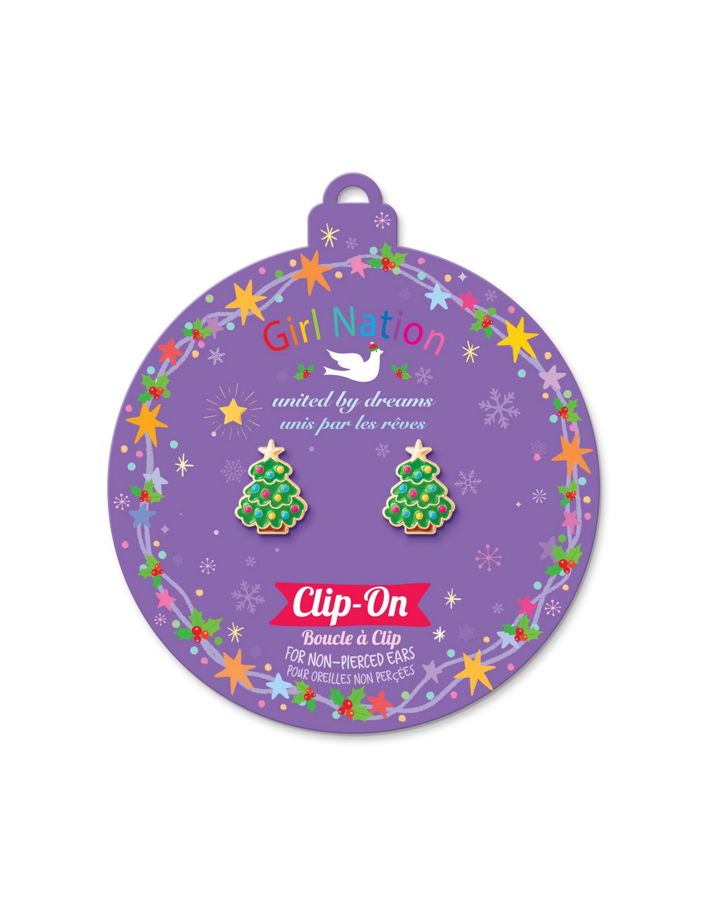 Enamel Clip-On Earrings - Happy Christmas tree - Girl Nation
