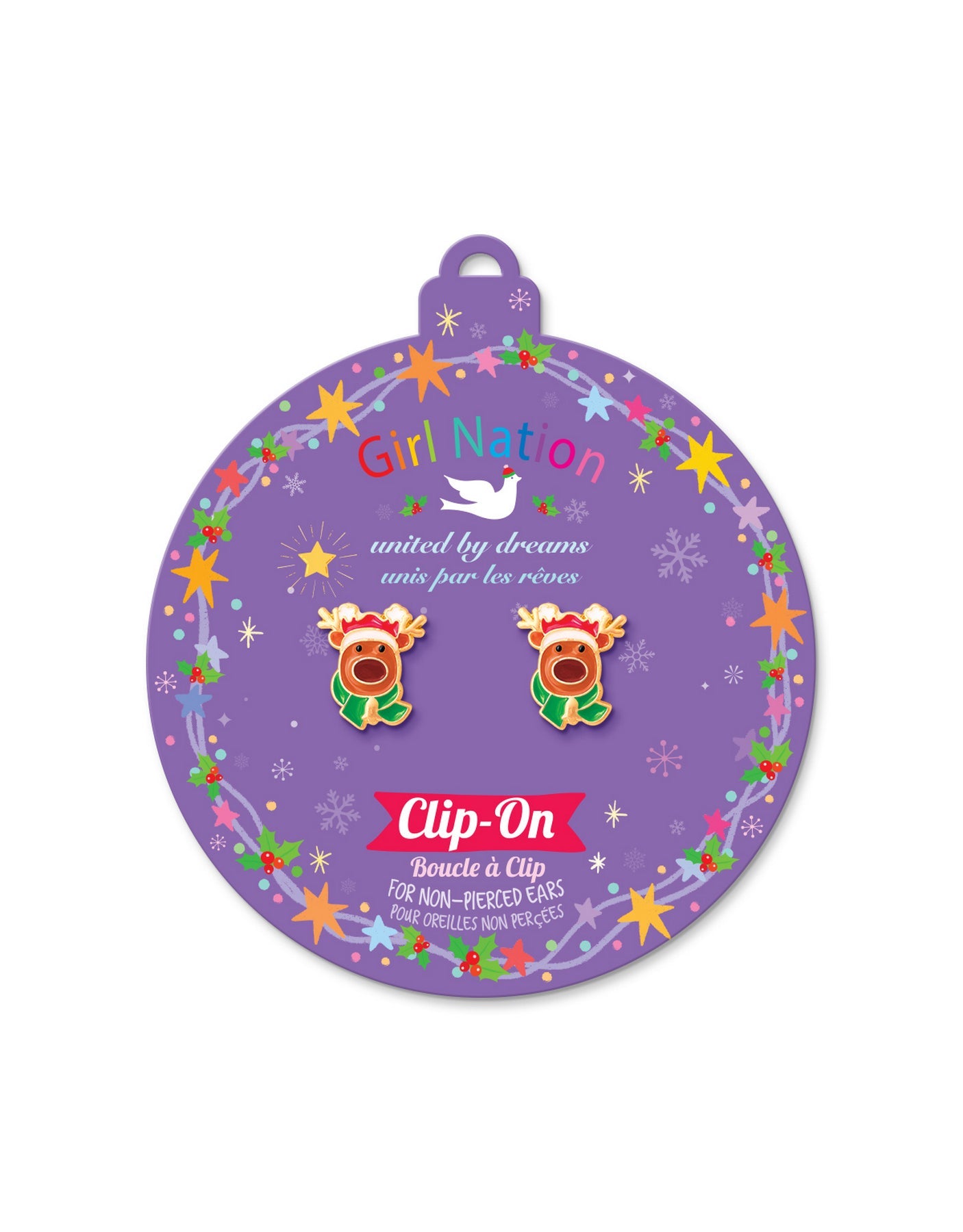 Enamel Clip-On Earrings - Happy Christmas tree - Girl Nation