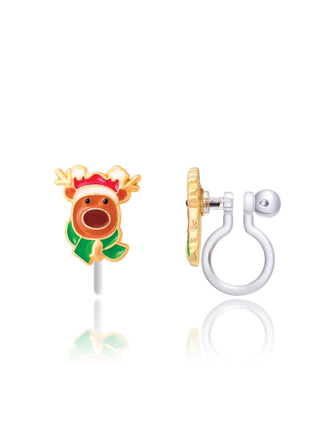Enamel Clip-On Earrings - Happy Christmas tree - Girl Nation