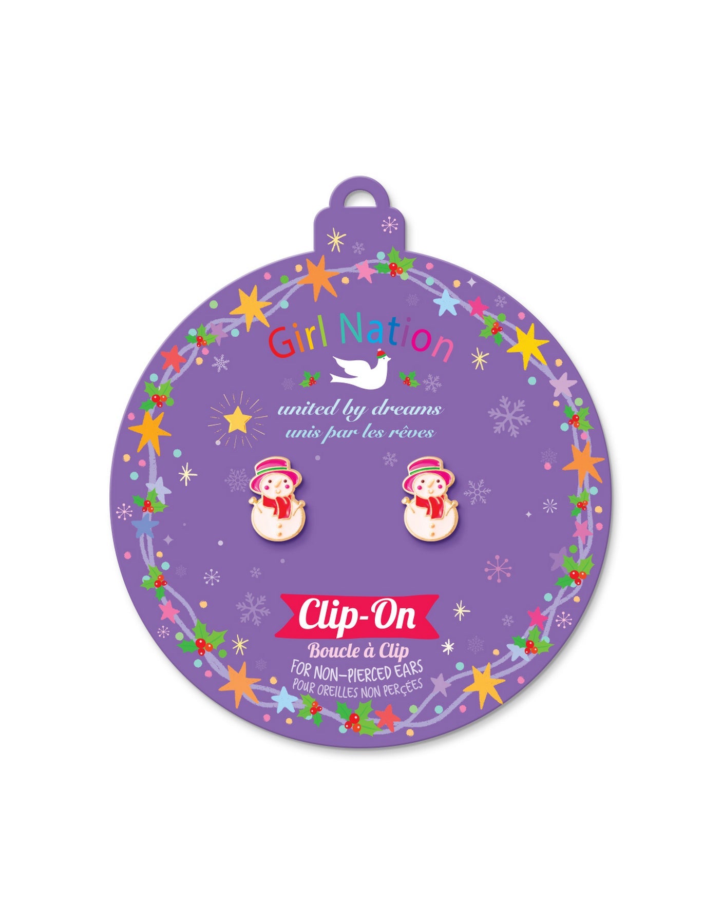 Enamel Clip-On Earrings - Snowman Wonderland - Girl Nation