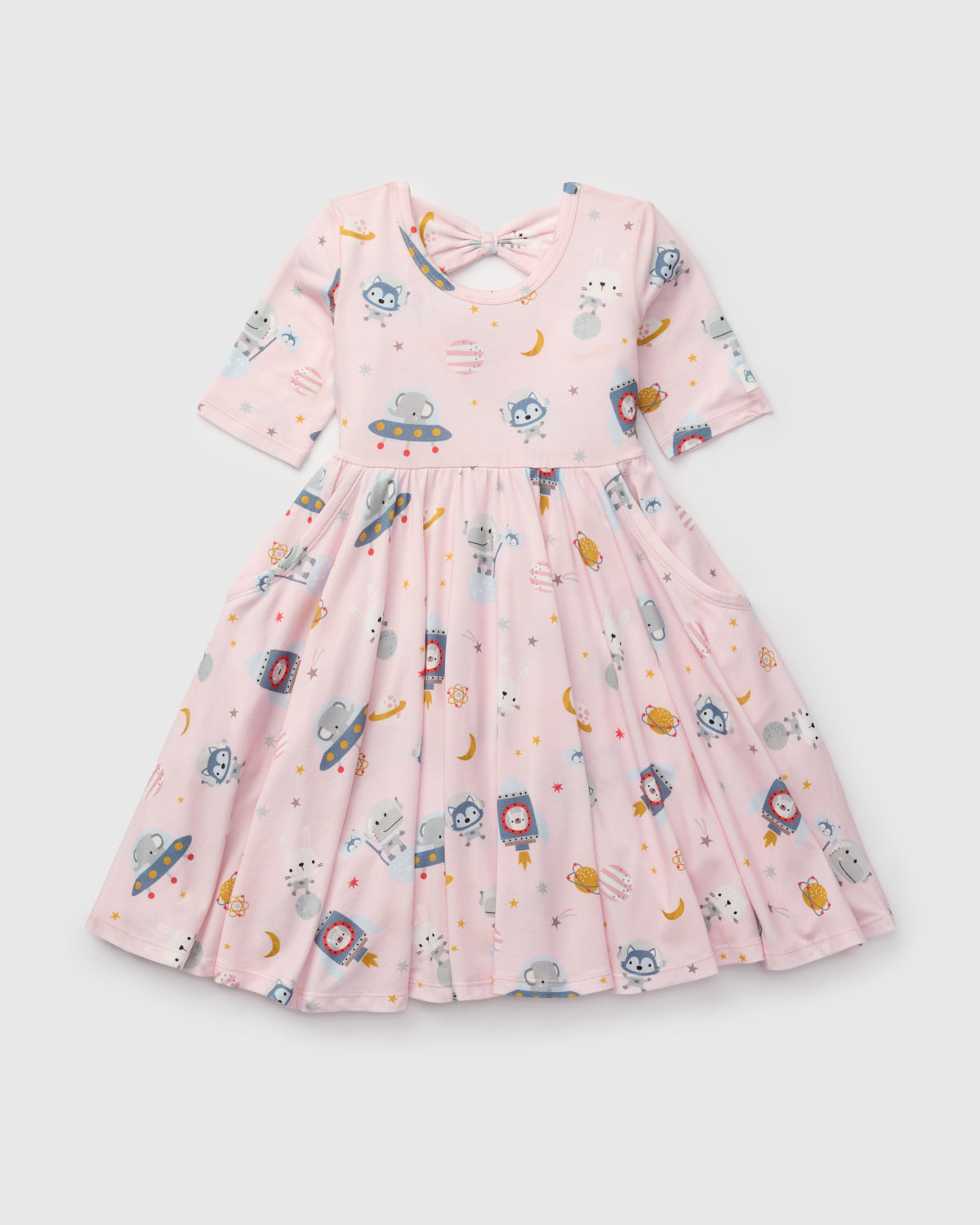 Short Sleeve Skater Dress - Astro Explorers