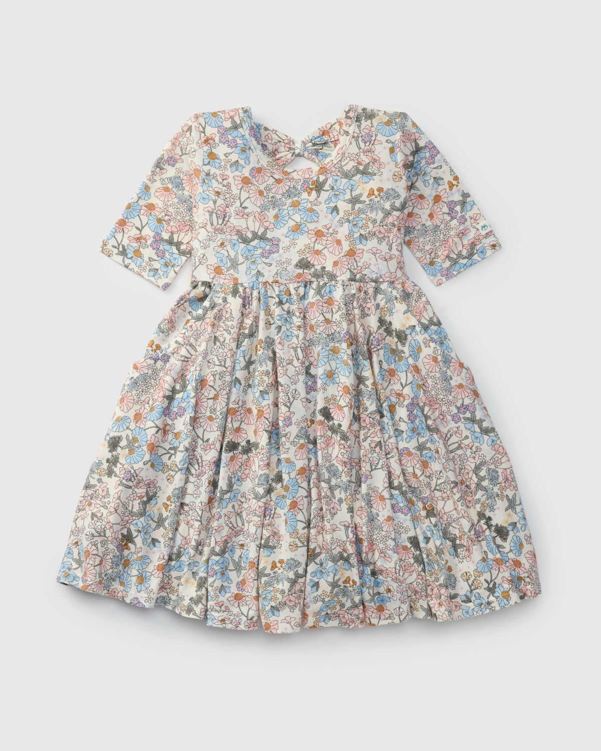 Short Sleeve Skater Dress - English Garden