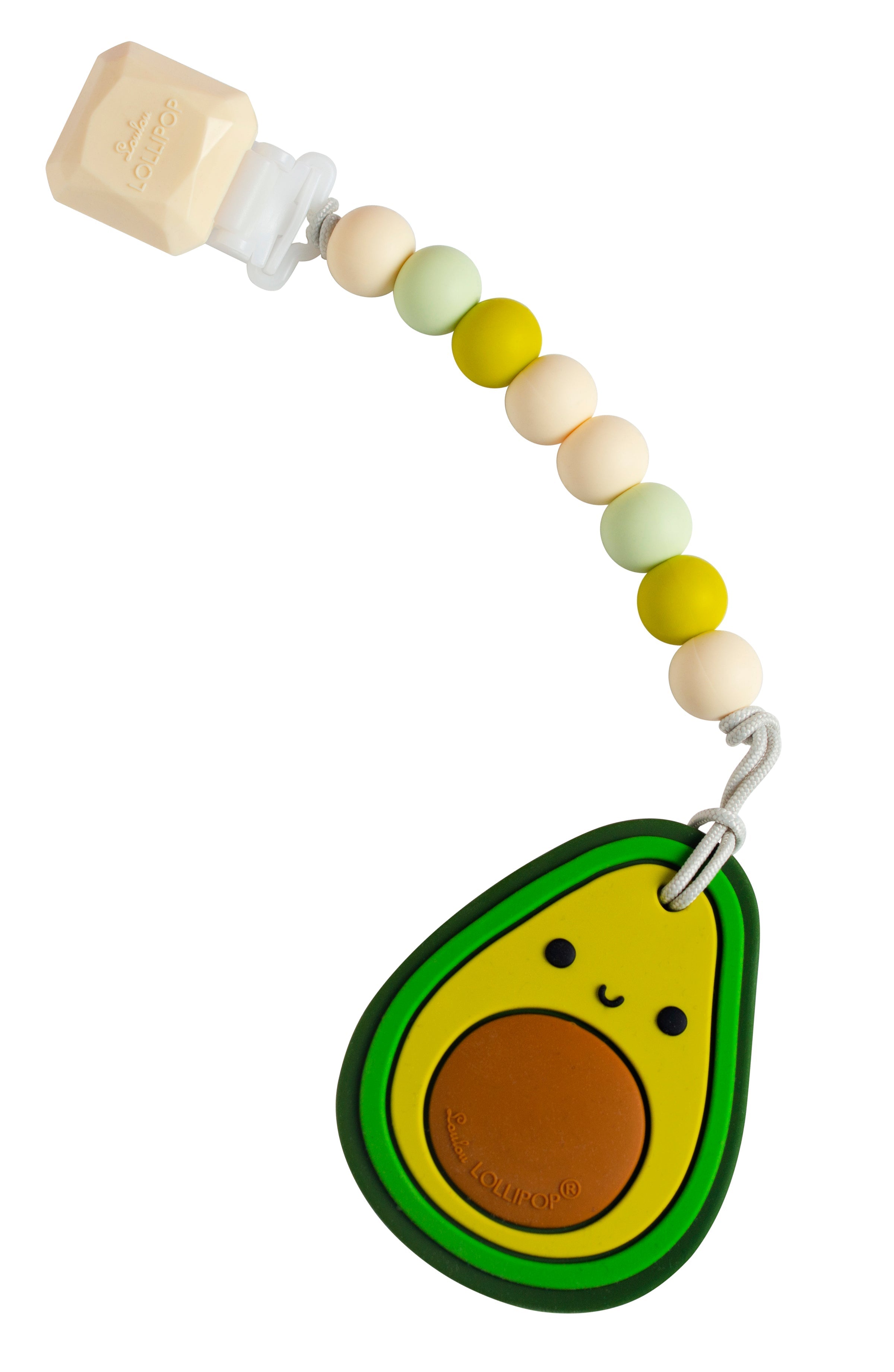 Gem Pacifier Clip Teether Set - Avocado