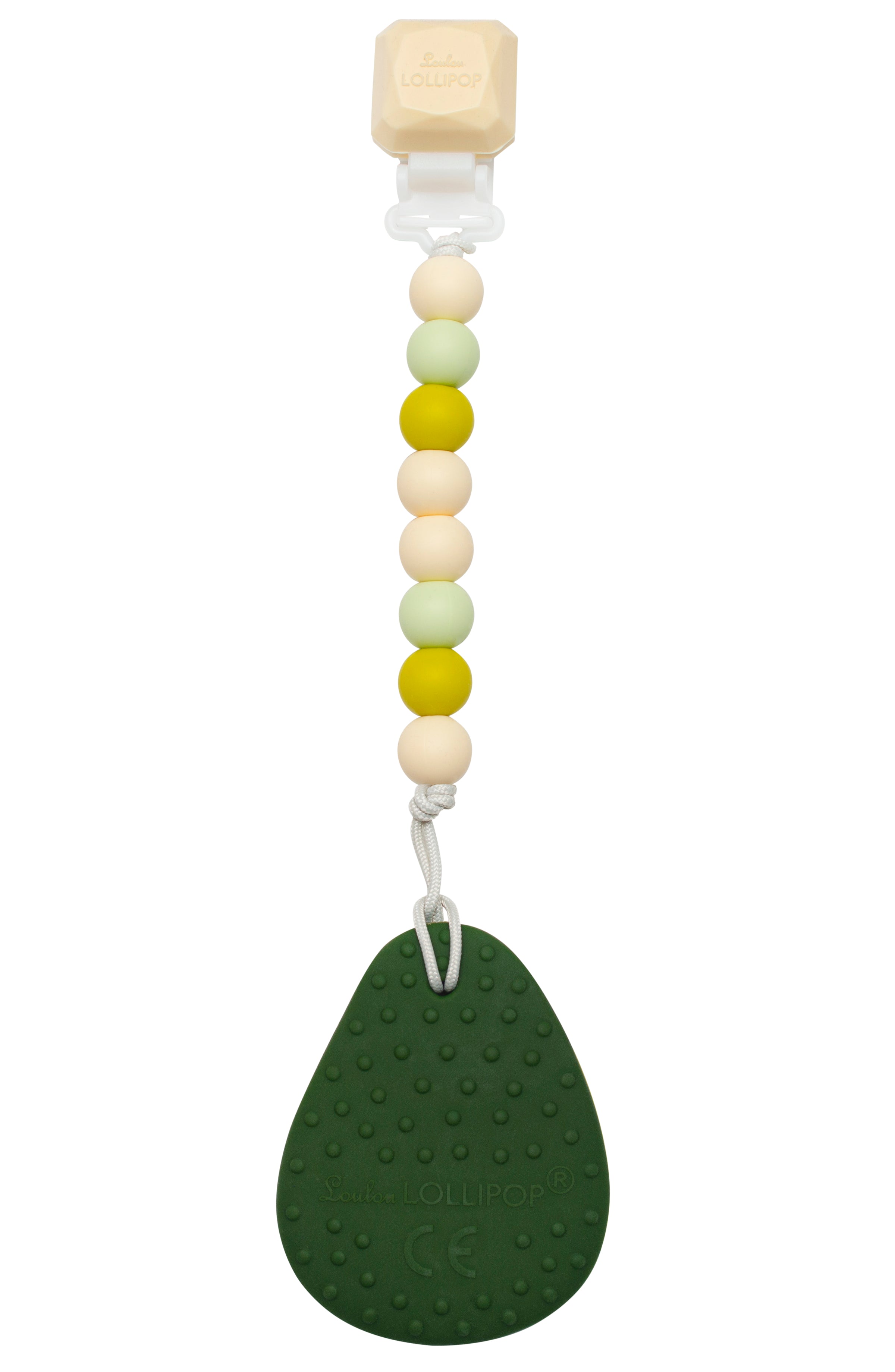 Gem Pacifier Clip Teether Set - Avocado