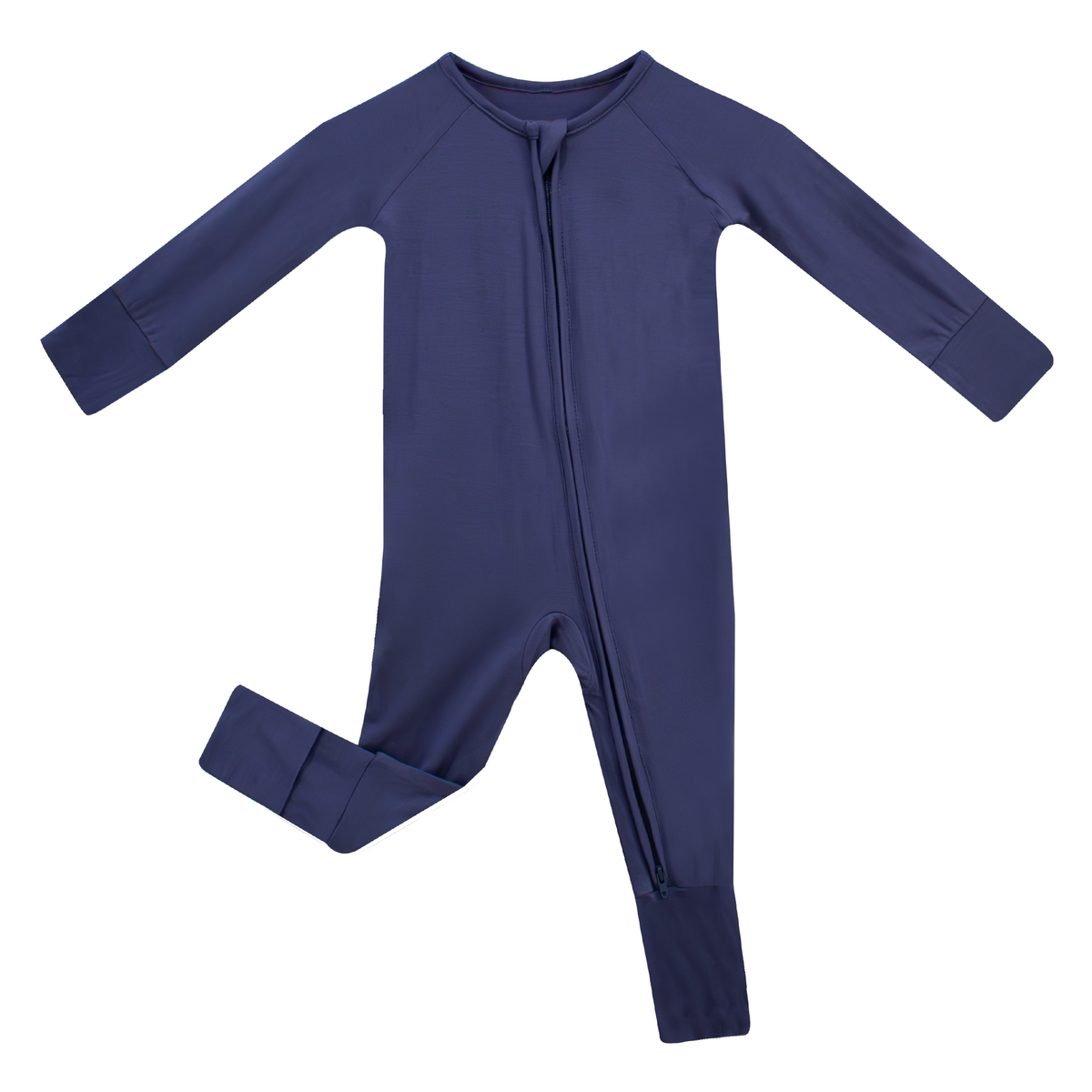 Muted Navy Bamboo Convertible Zippered Romper Lulush The Label Kids Clothing