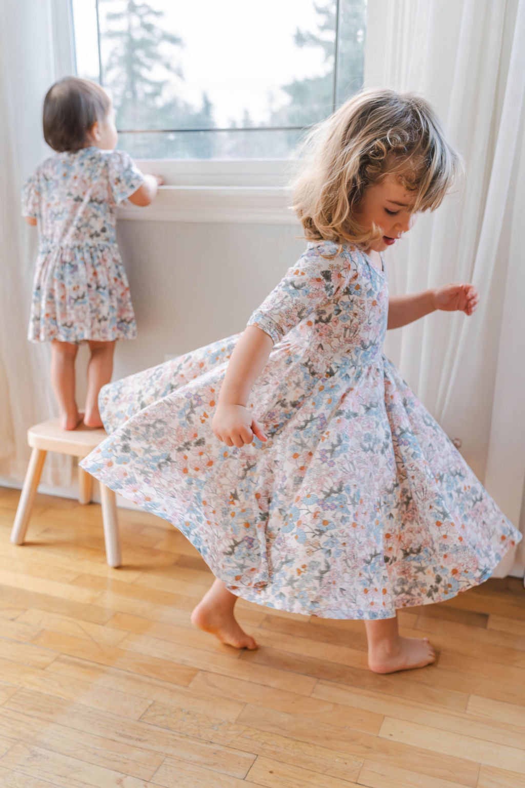 Short Sleeve Skater Dress - English Garden