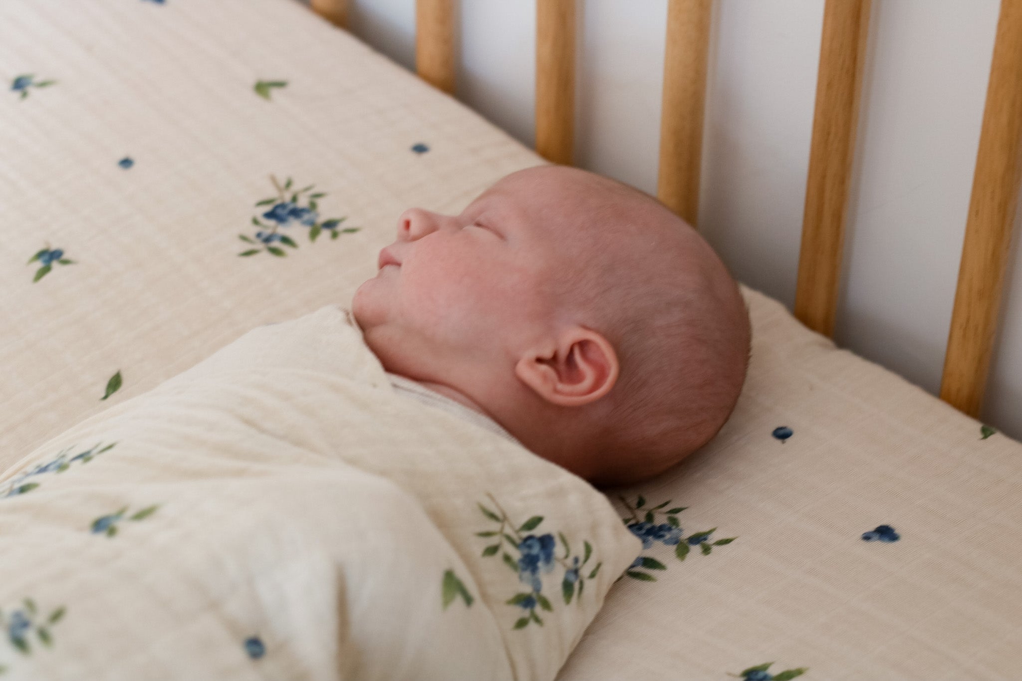 Organic Cotton Muslin Swaddle Blanket - Blueberry - PRE-ORDER