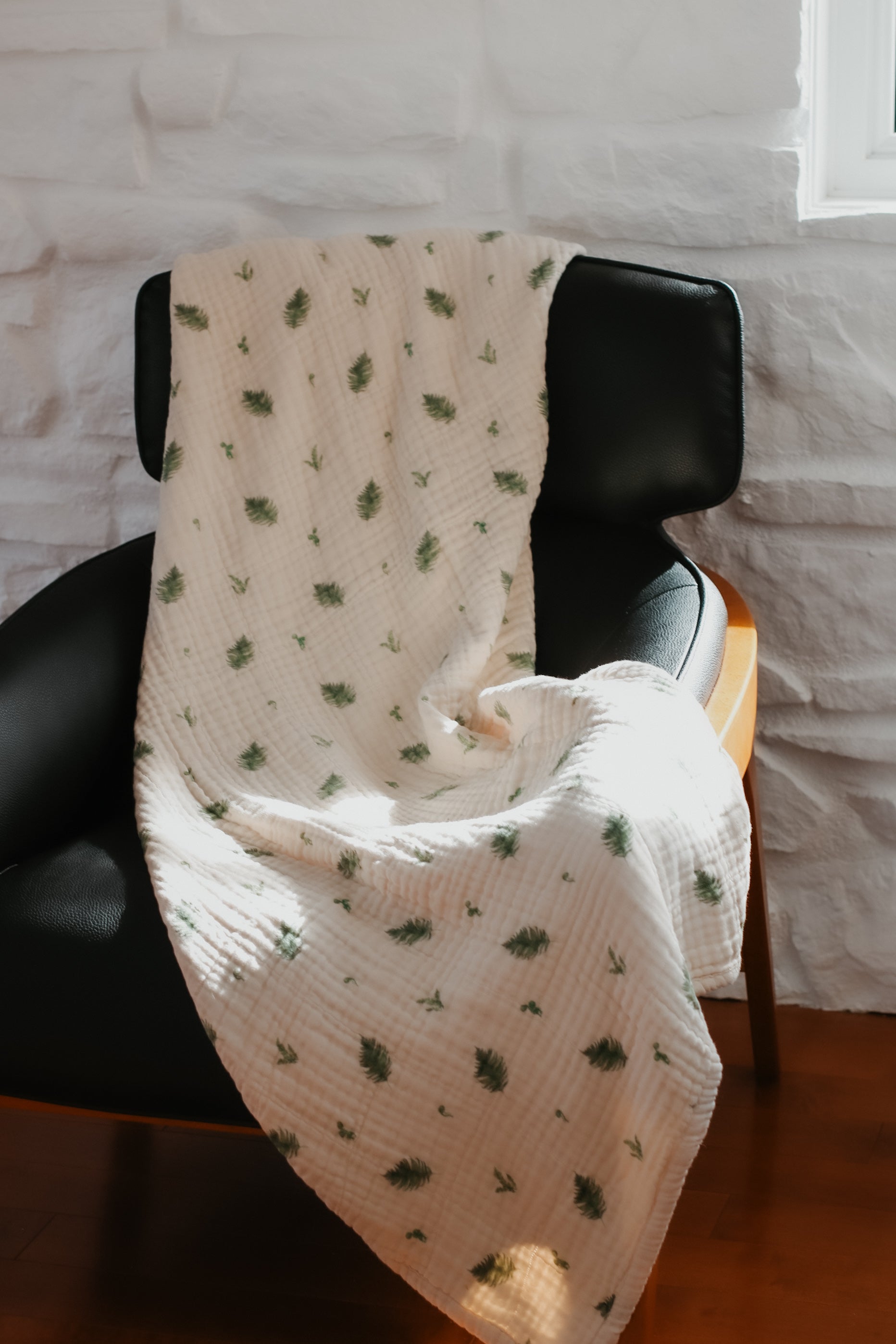 Organic Cotton Muslin Blanket, 4 Layers, Twin Size (60 X 72) - Fern - PRE-ORDER