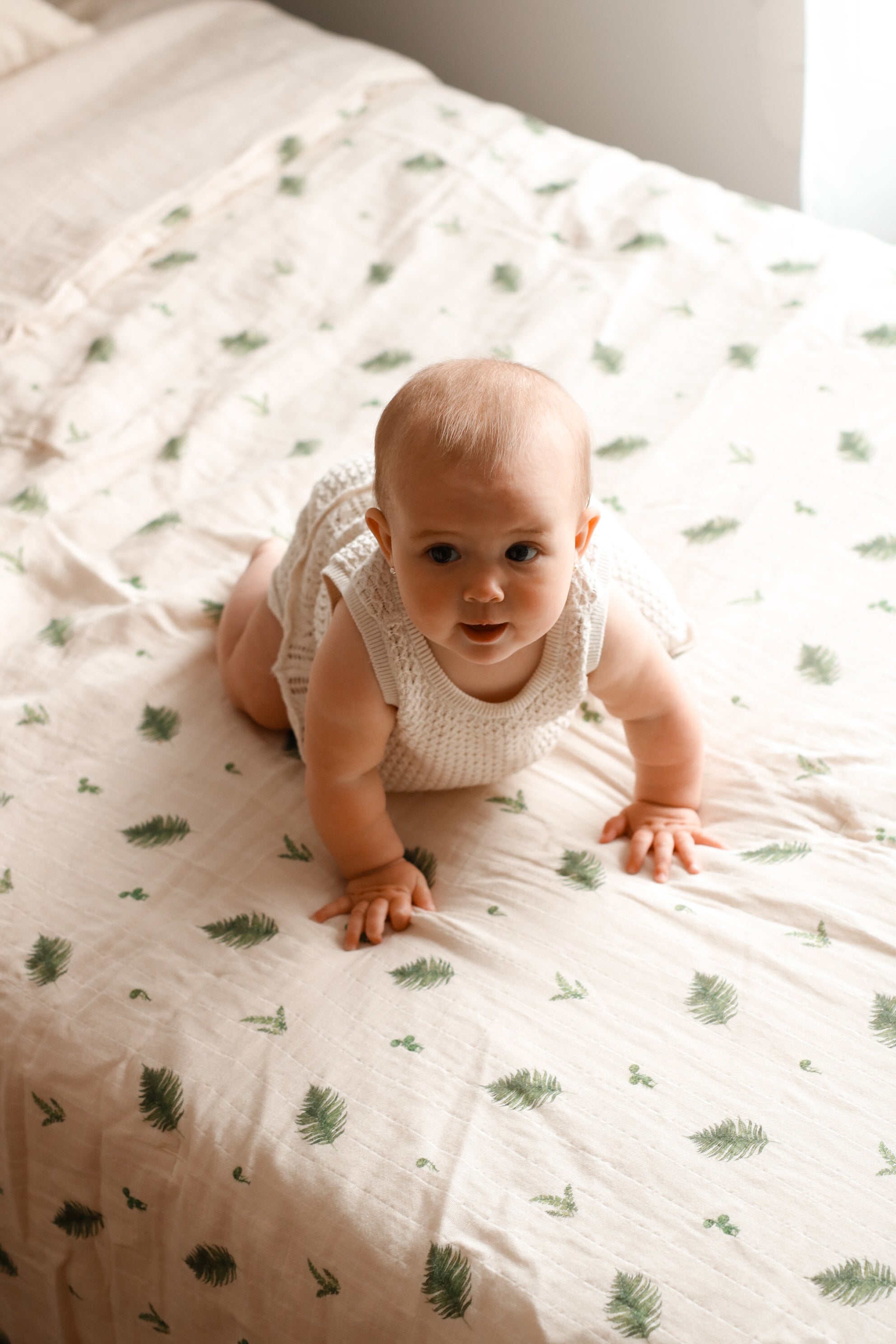 Organic Cotton Muslin Comforter & Pillowcase Set - Fern - PRE-ORDER