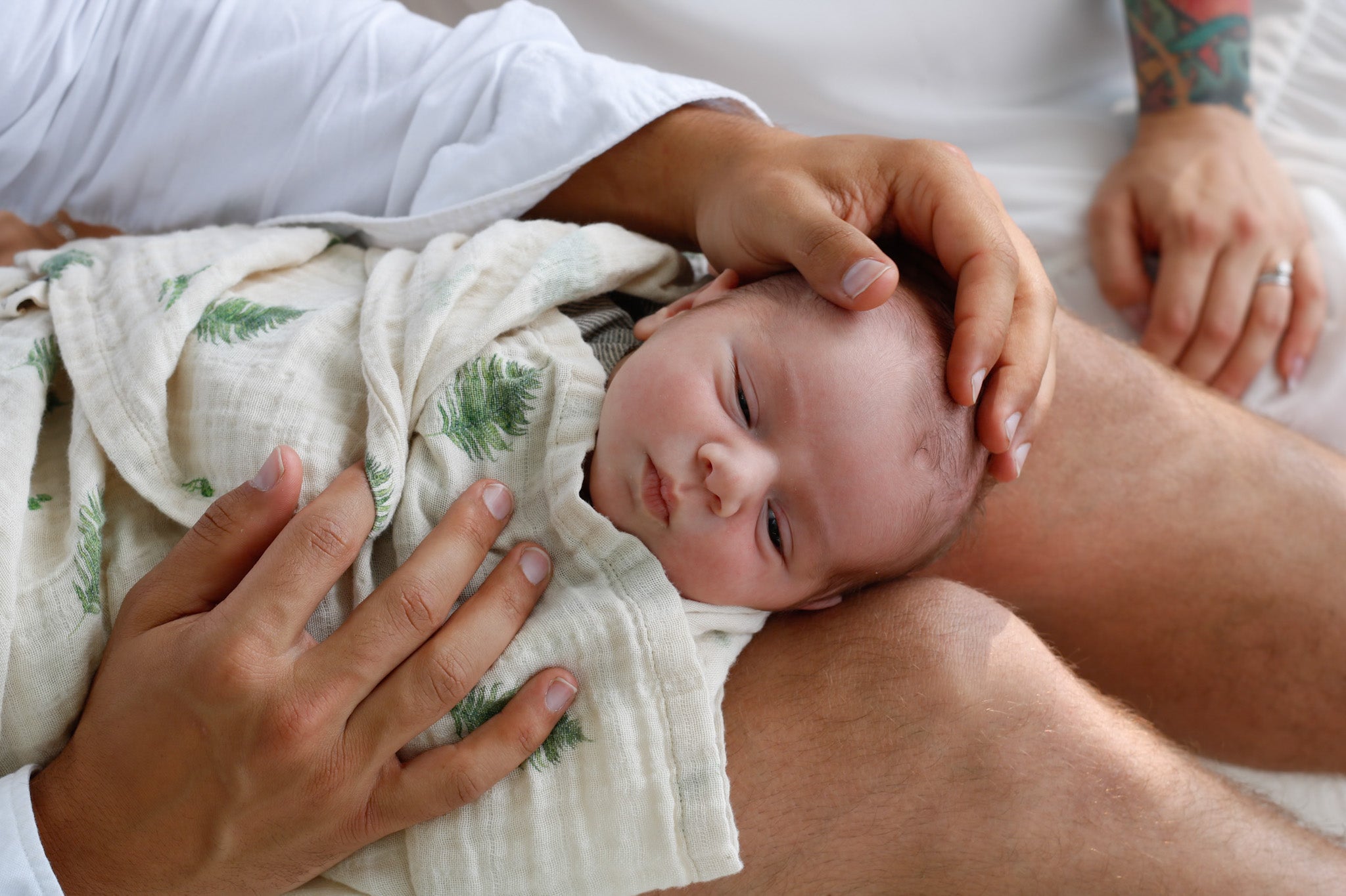 Organic Cotton Muslin Swaddle Blanket - Fern - PRE-ORDER