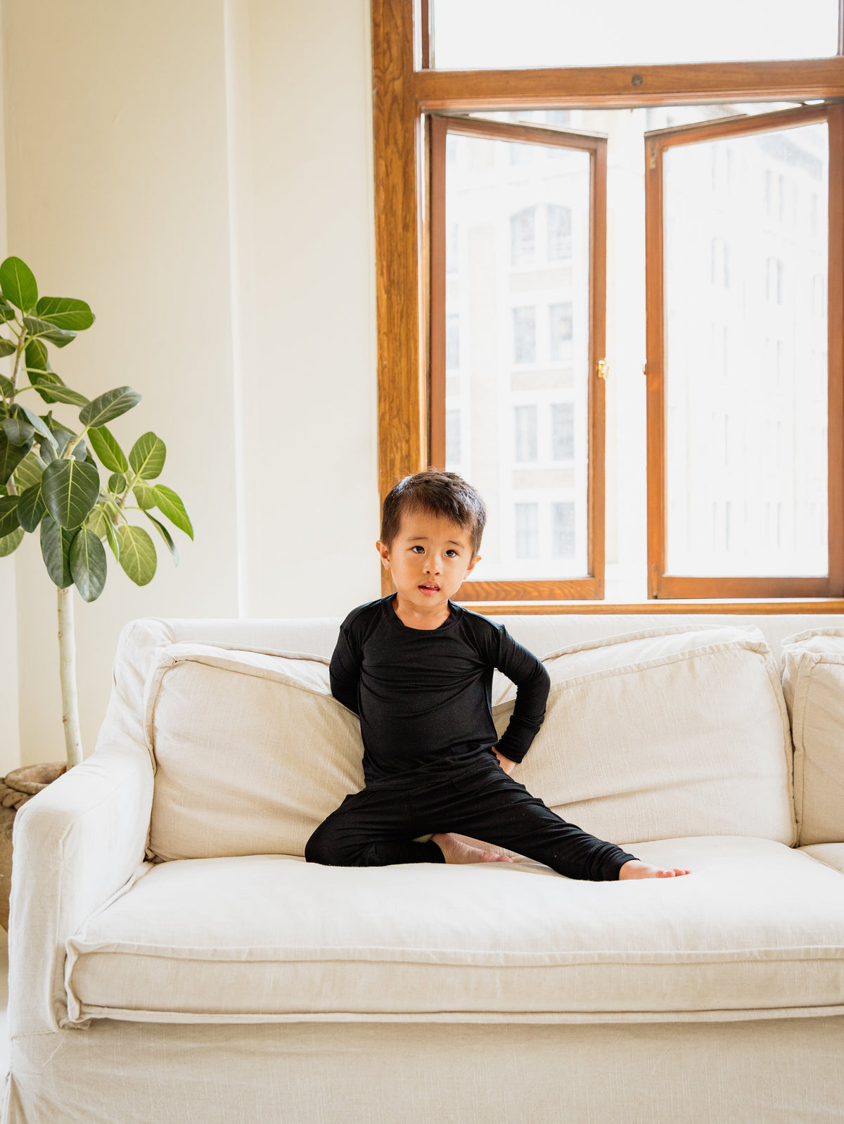 Onyx Bamboo 2-Piece Long Sleeve Jogger Set Lulush The Label Kids Clothing