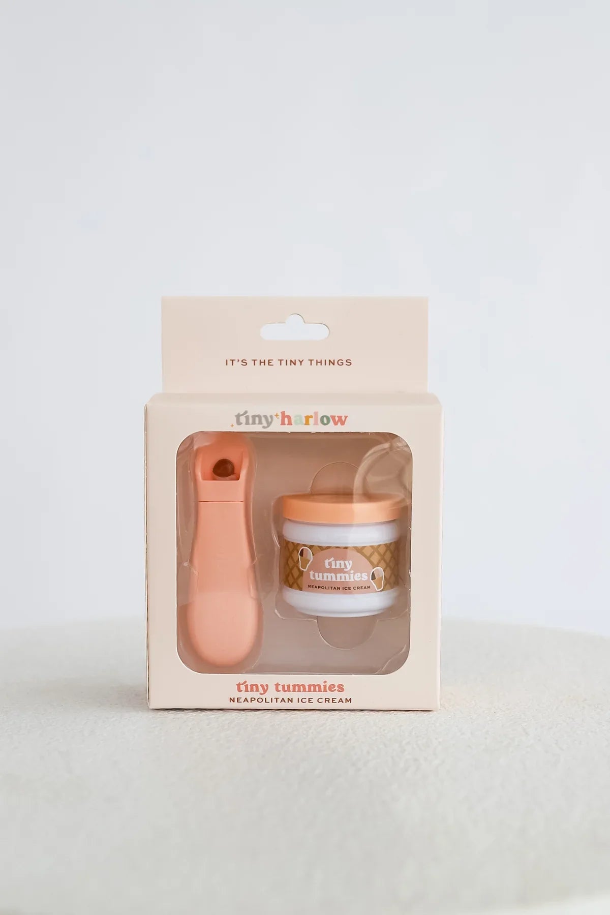 Tiny Tummies Napolitan Icecream jar and spoon set - Tiny Harlow