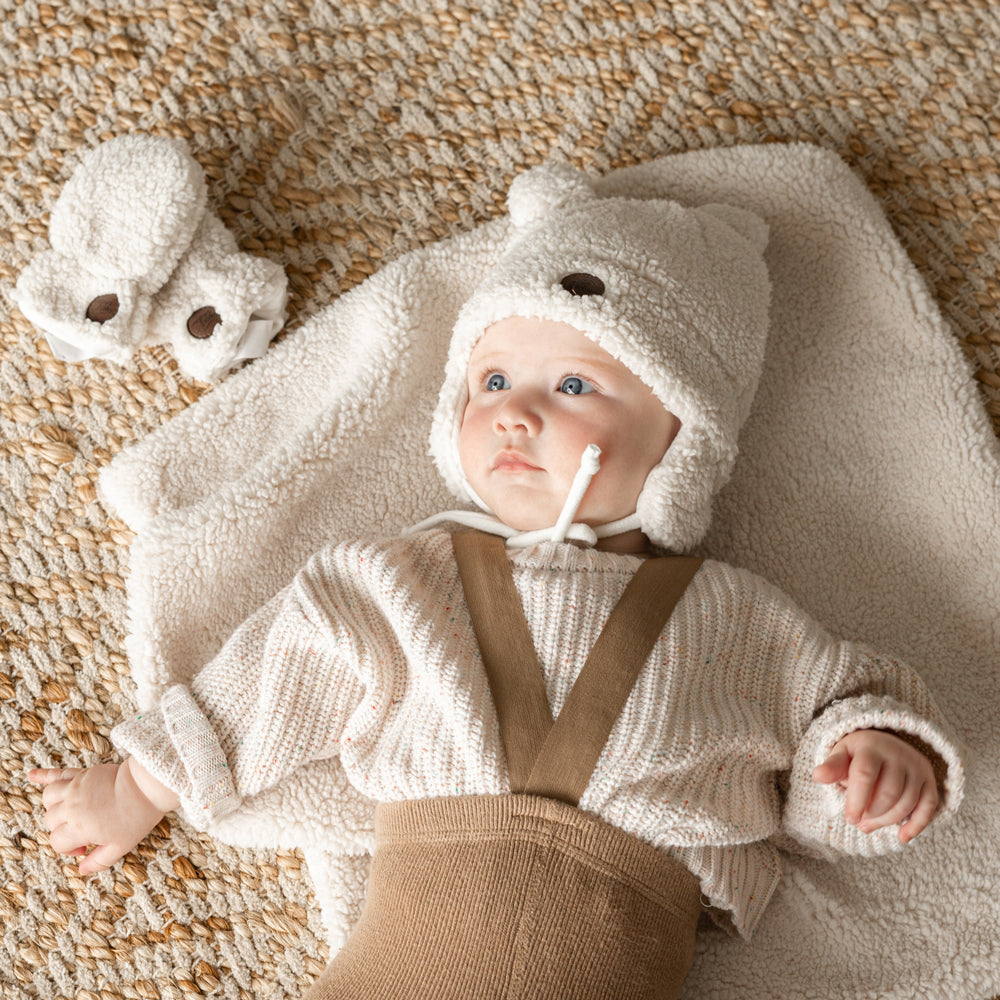 Coffret cadeau Ourson Sherpa pour bébé (4 accessoires) Petit Coulou