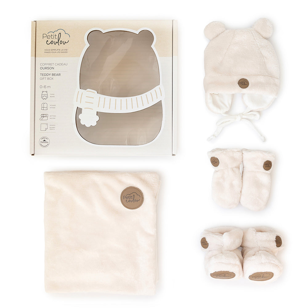 Coffret cadeau Ourson Minky pour bébé (4 accessoires) Petit Coulou