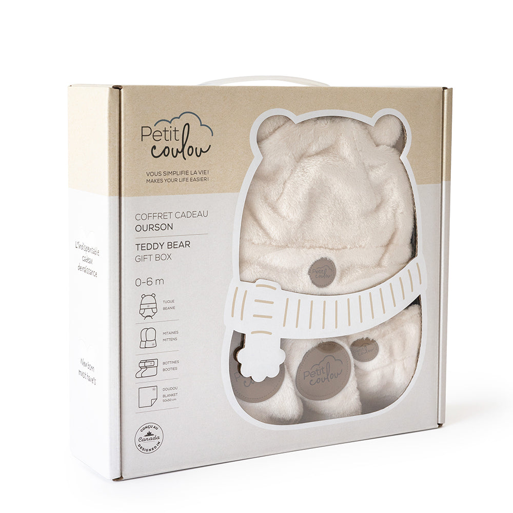 Coffret cadeau Ourson Minky pour bébé (4 accessoires) Petit Coulou
