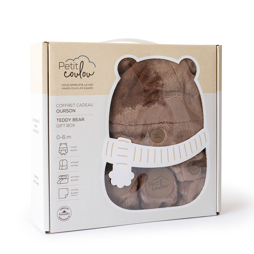Coffret cadeau Ourson Minky pour bébé (4 accessoires) Petit Coulou