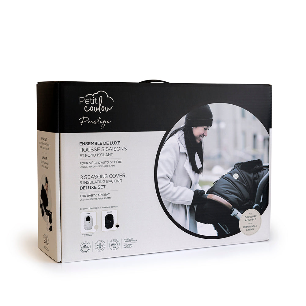 Ensemble de luxe: Housse 3 saisons pour siège d'auto & Fond isolant (-30°C à 15°C) Petit Coulou