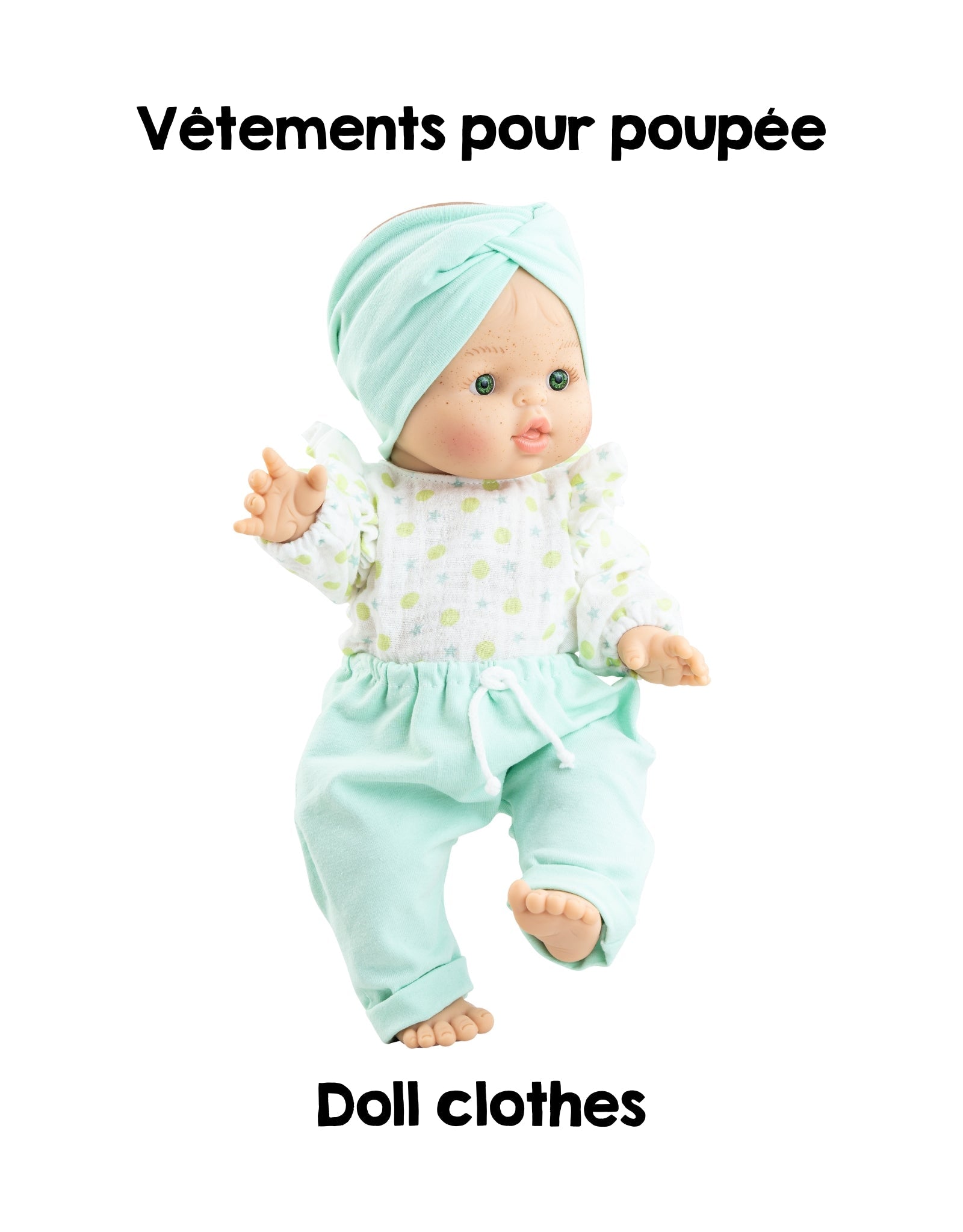 Clothes for dolls Alex & Sonia - Turquoise pants set - Paola Reina