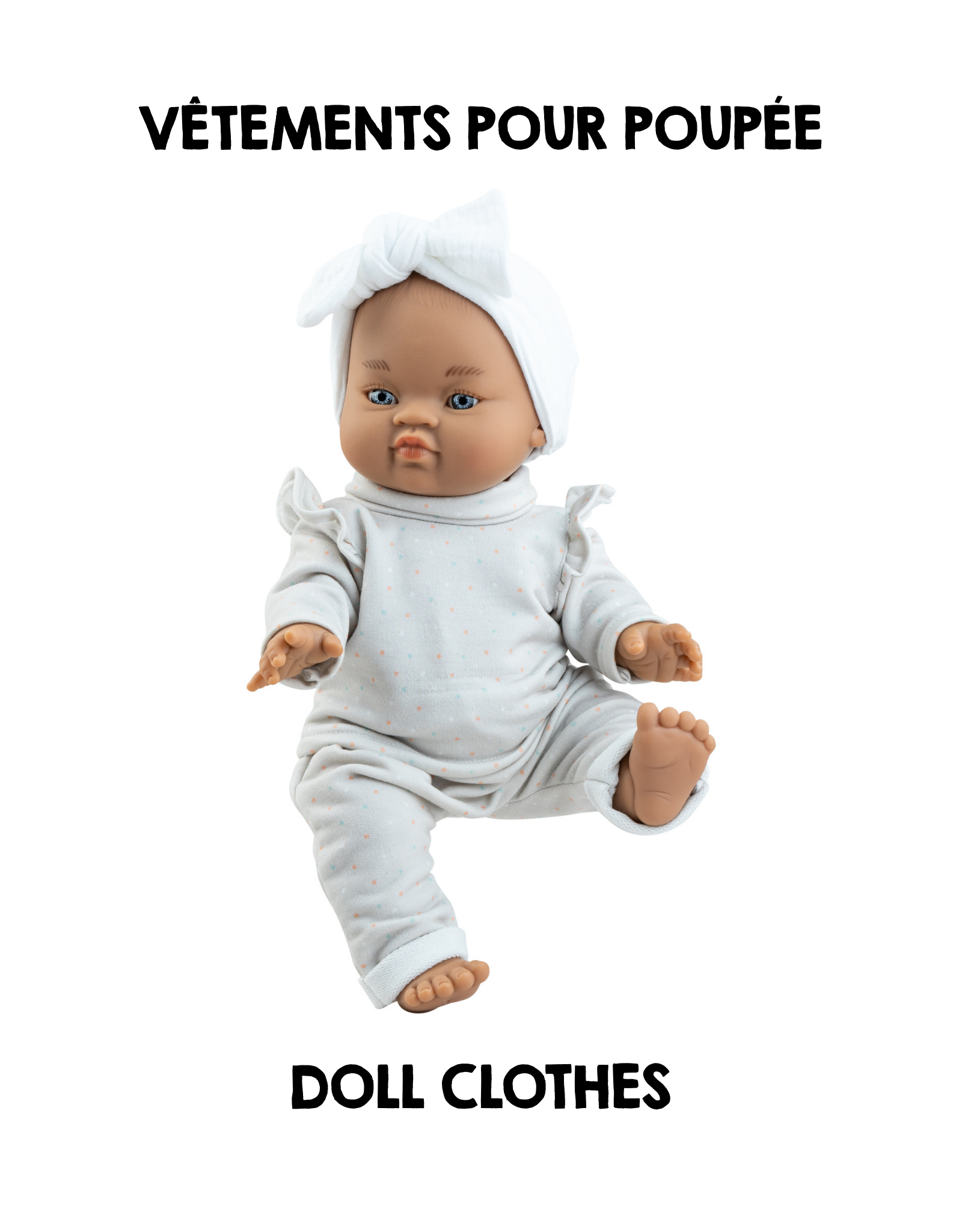Clothes for Gordis dolls - Gray polka dot outfit - Paola Reina
