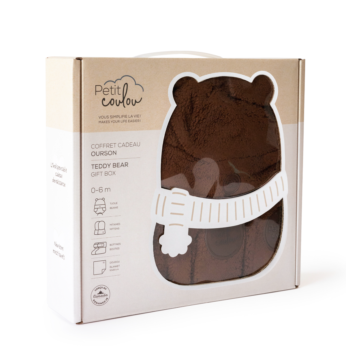 Coffret cadeau Ourson Sherpa pour bébé (4 accessoires) Petit Coulou