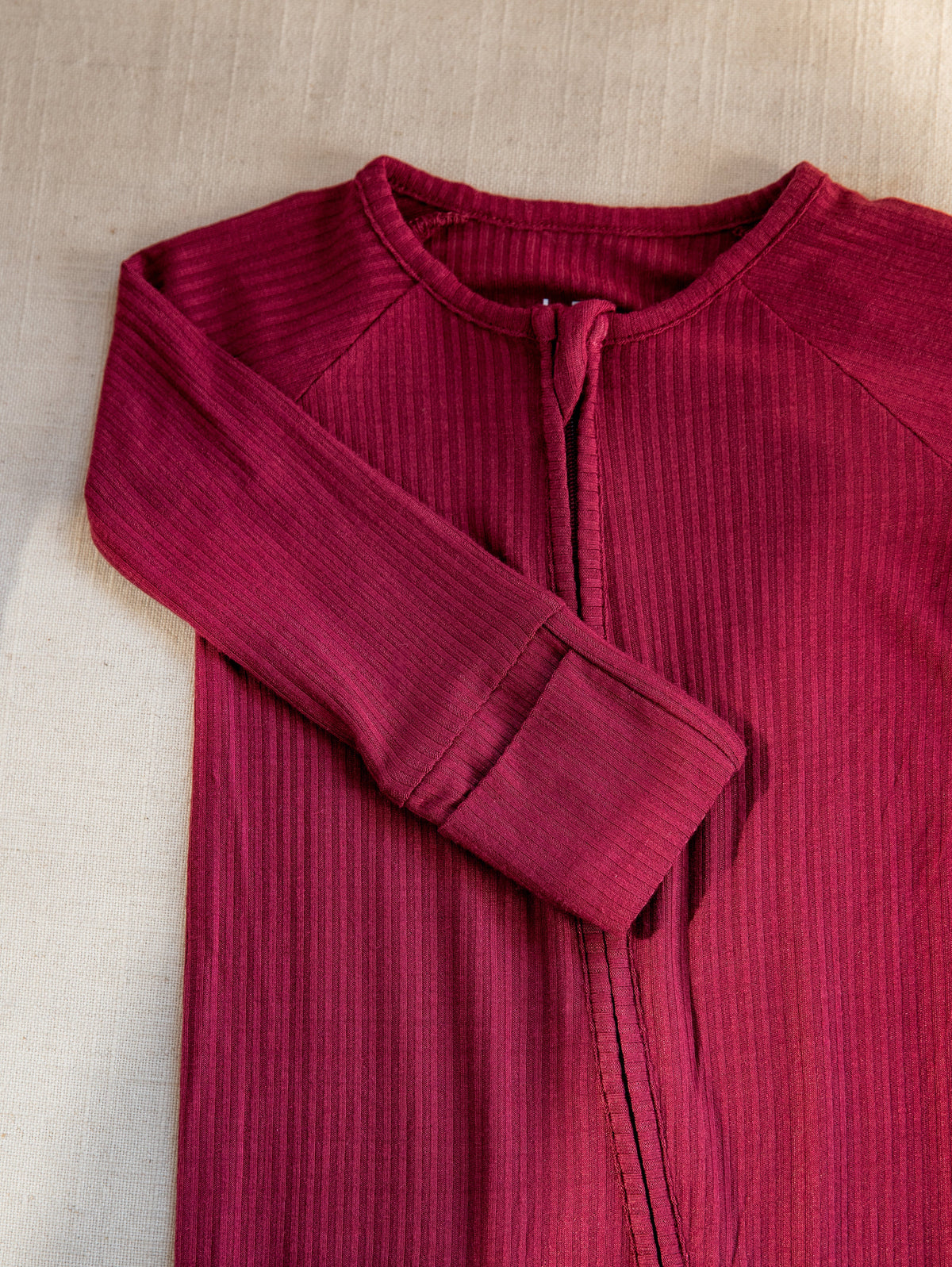 Burgundy Ribbed Bamboo Convertible Zippered Romper Lulush The Label Kids Clothing