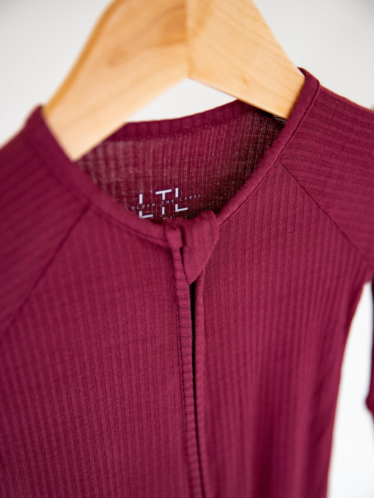 Burgundy Ribbed Bamboo Convertible Zippered Romper Lulush The Label Kids Clothing