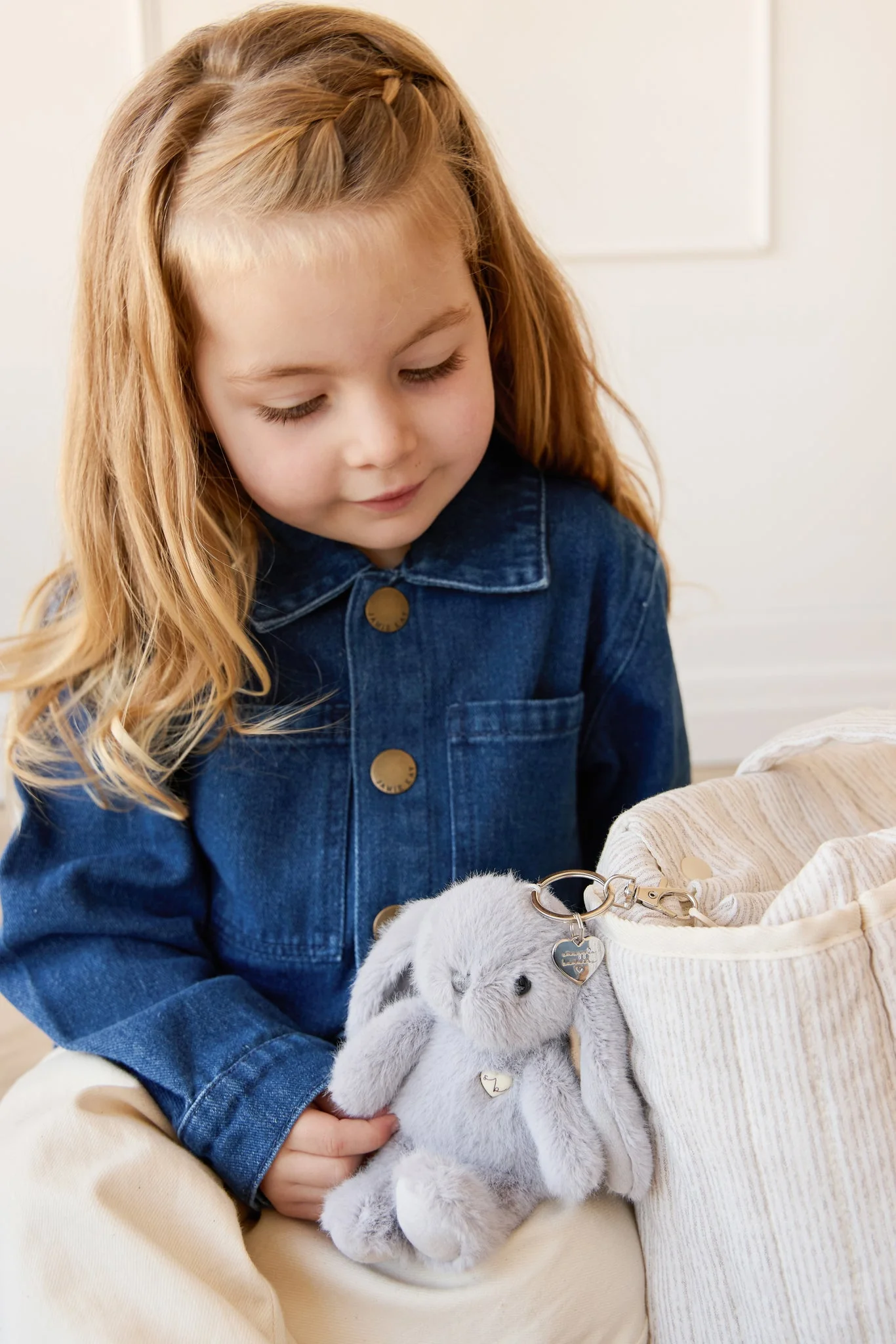 Keyring - Penelope the bunny - Silver - Snuggle Bunnies