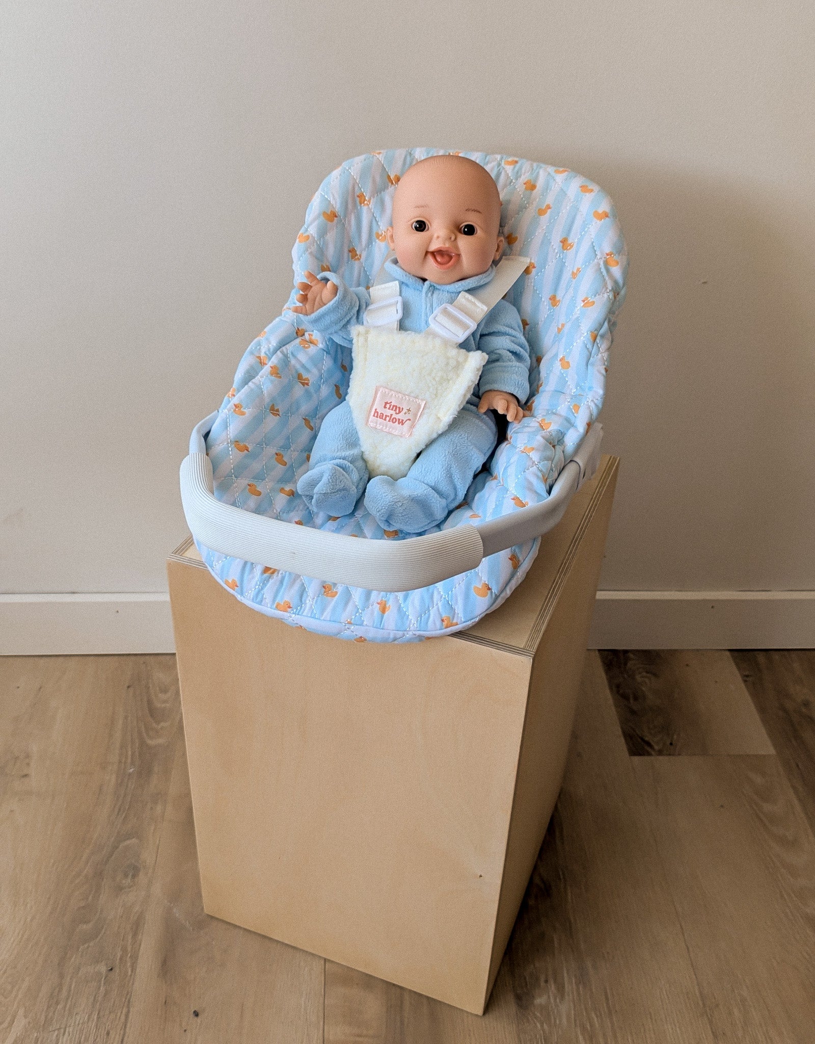 Doll Car Seat - Blue ducky - Tiny Harlow