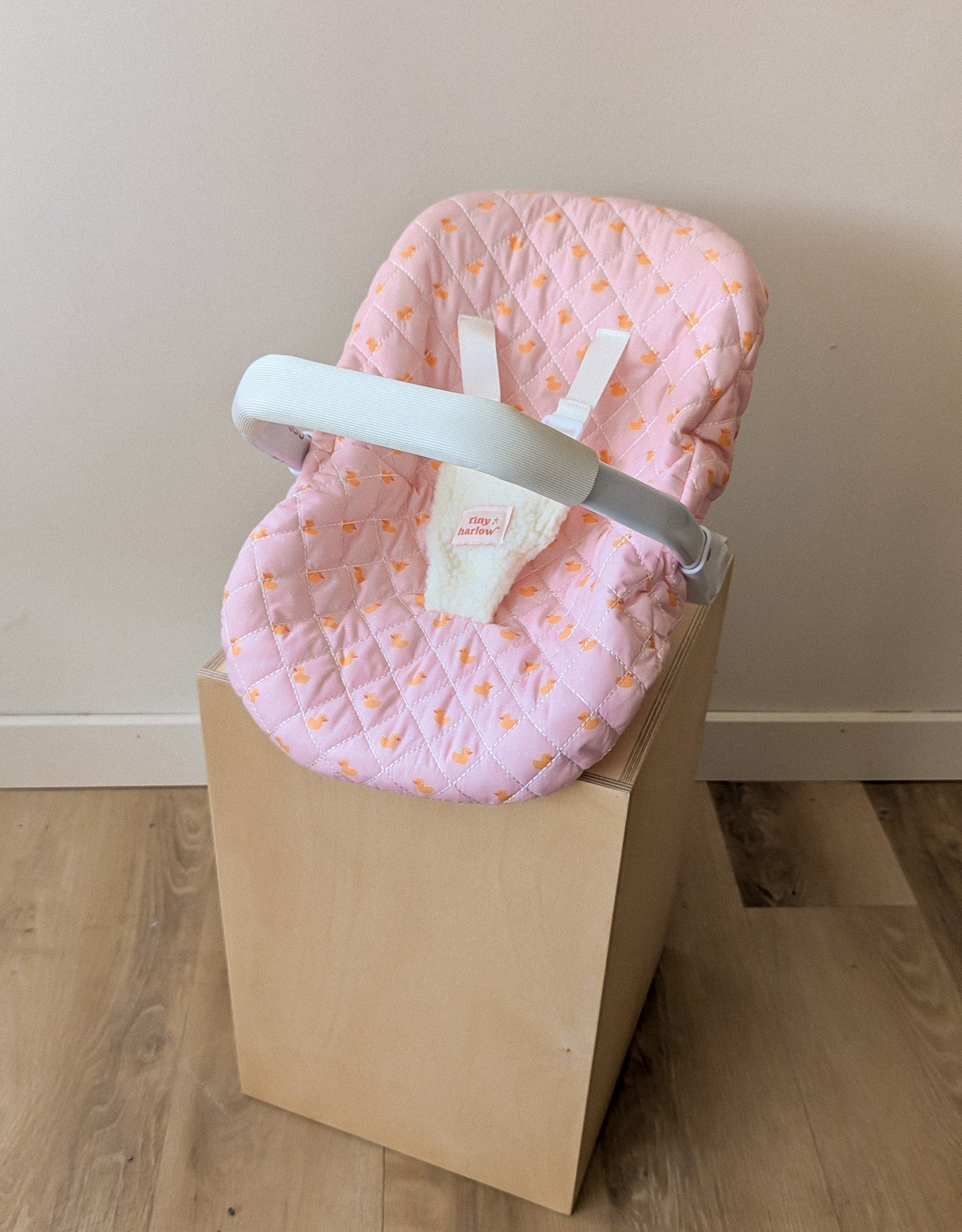 Doll Car Seat - Pink ducky - Tiny Harlow