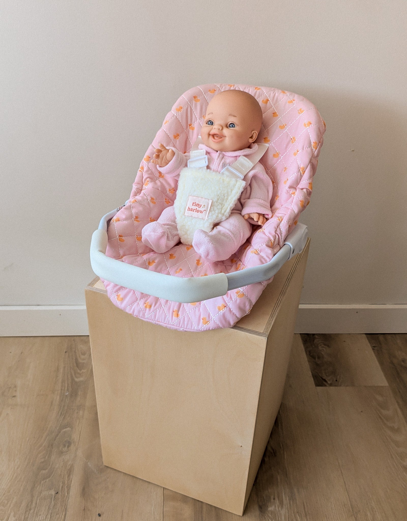 Doll Car Seat - Pink ducky - Tiny Harlow