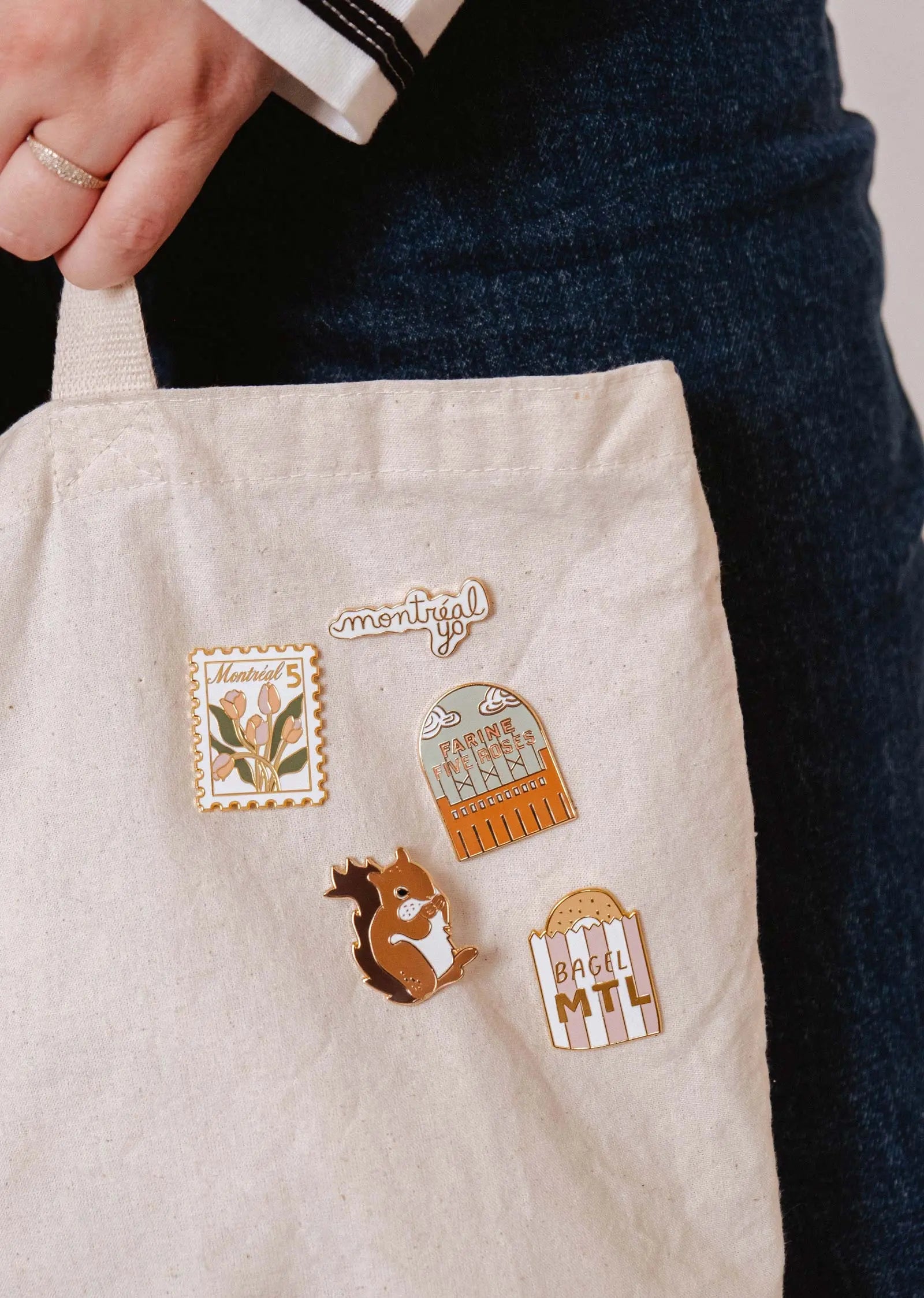 Bagel MTL Enamel Pin Mimi & August