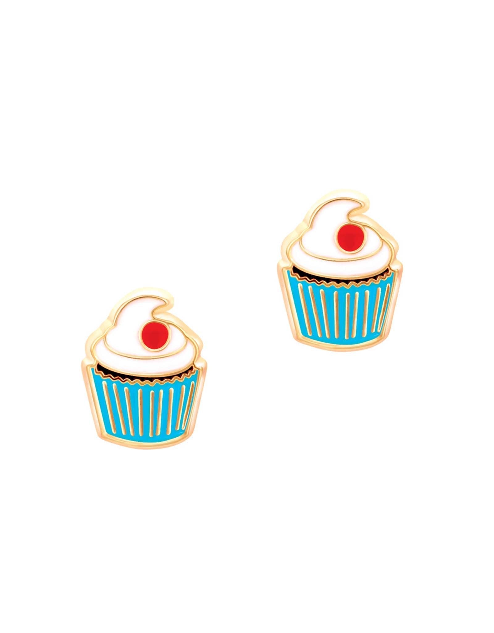 Enamel Stud Earrings - Cupcake - Girl Nation